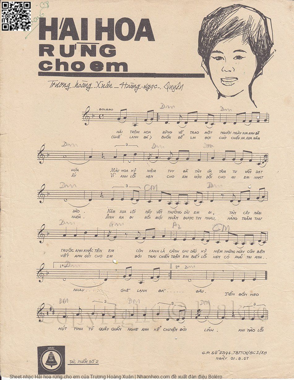 Page 2 of Sheet music PDF Hái hoa rừng cho em - Trương Hoàng Xuân