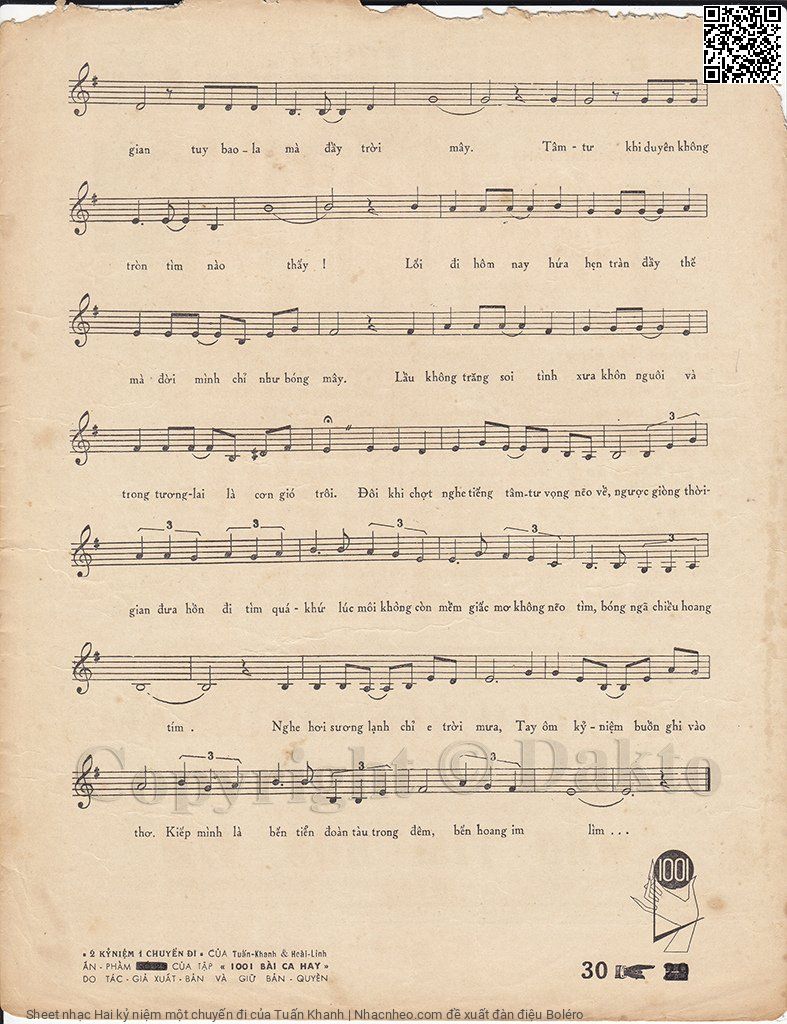 Page 3 of Sheet music PDF Hai kỷ niệm một chuyến đi - Tuấn Khanh
