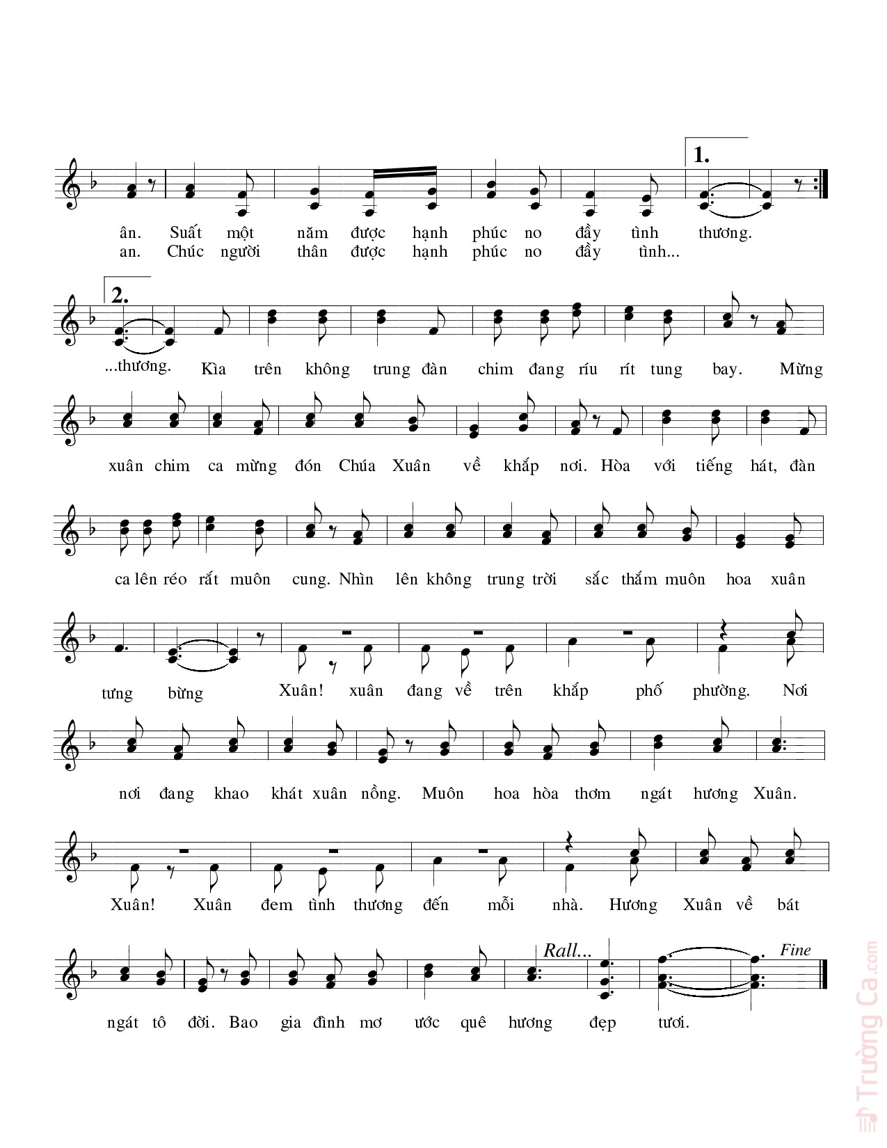 Page 2 of Sheet music PDF Mừng đón Chúa Xuân - Quang Huy
