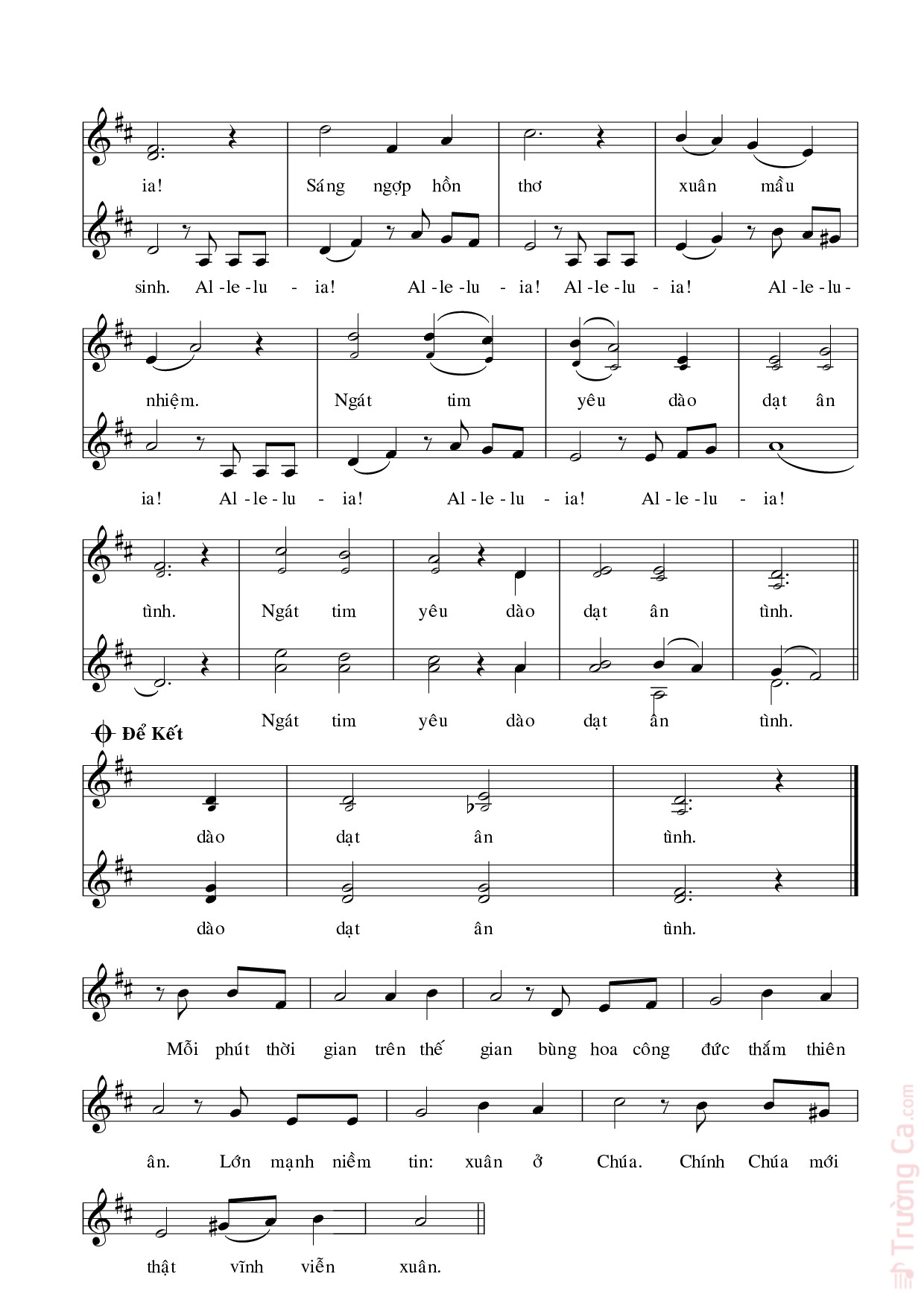 Page 2 of Sheet music PDF Mừng xuân - Hùng Lân & Võ Long Tê