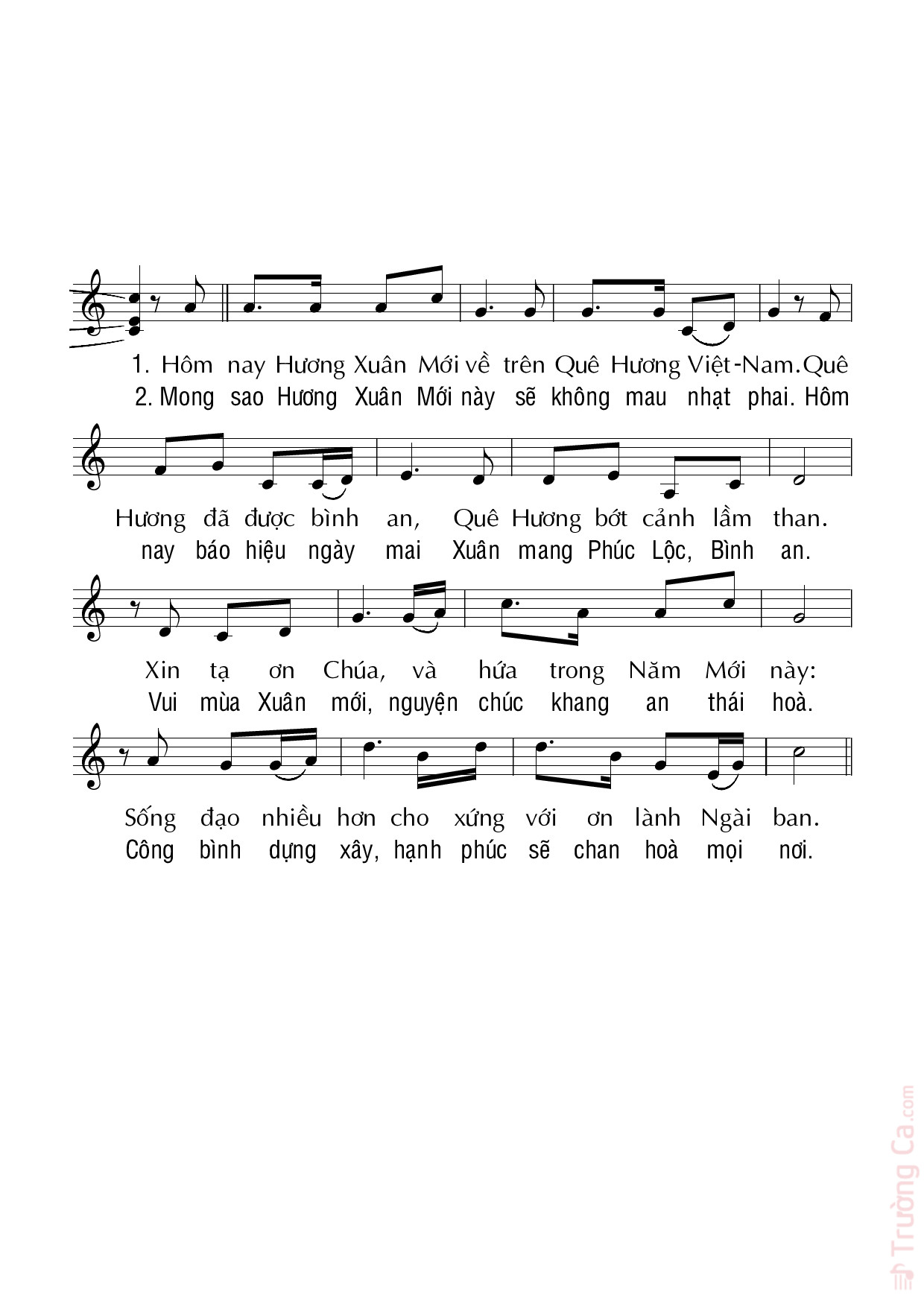 Page 2 of Sheet music PDF Ngày đầu một năm - Duy Linh PHN