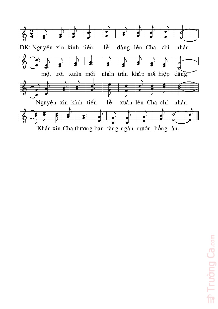 Page 2 of Sheet music PDF Ngày xuân con xin dâng - Đạt Đức