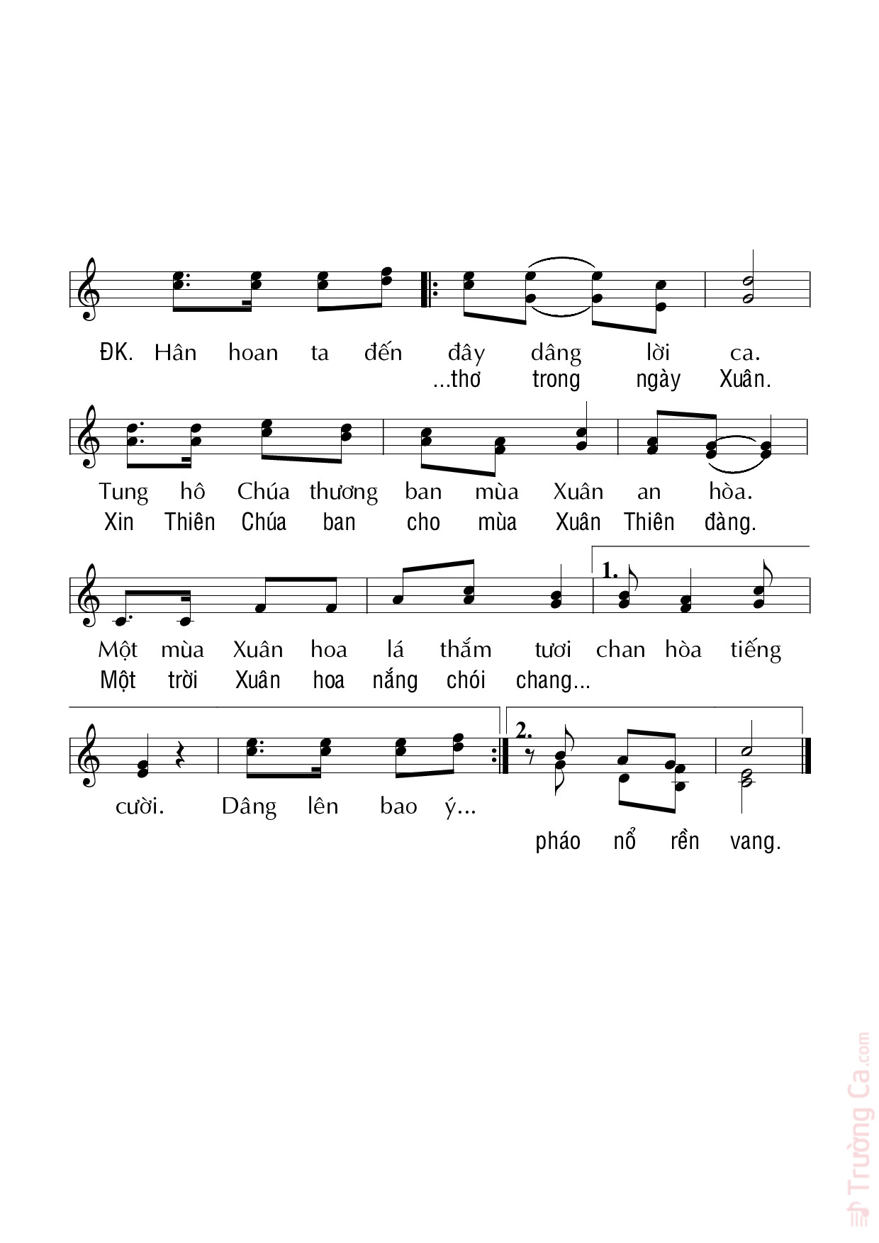 Page 2 of Sheet music PDF Ngày xuân dâng ý thơ - Duy Linh PHN