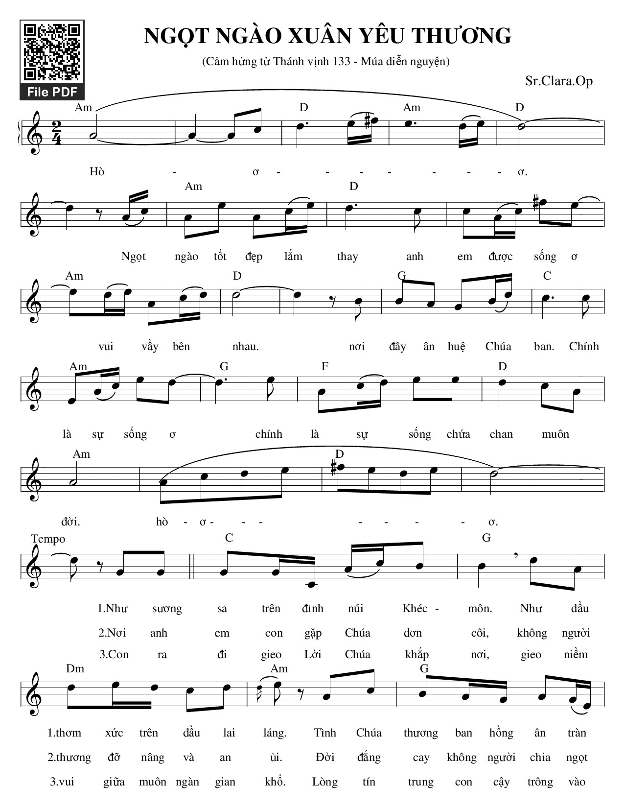 Sheet PDF of Ngọt ngào xuân yêu thương