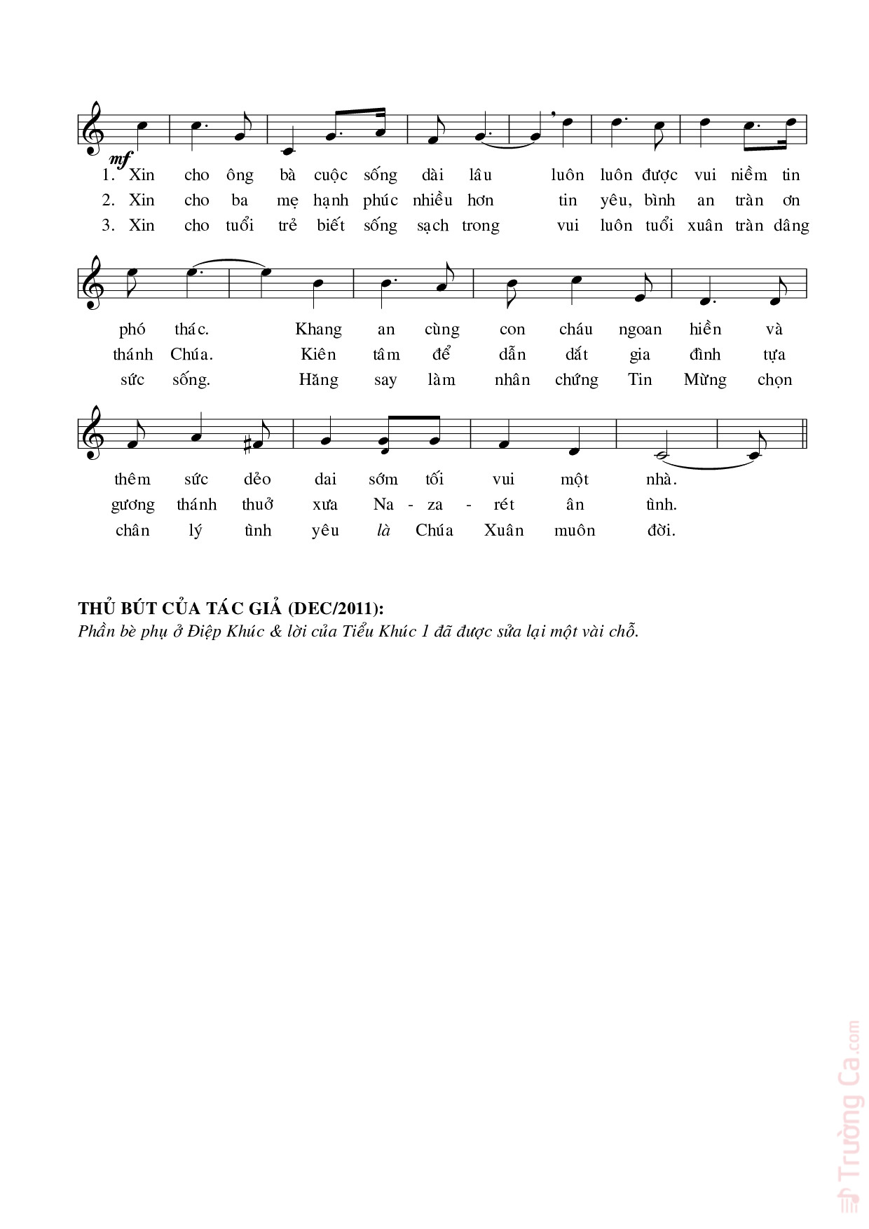 Page 2 of Sheet music PDF Nhạc nguyện mùa xuân - Trần Minh Hứa