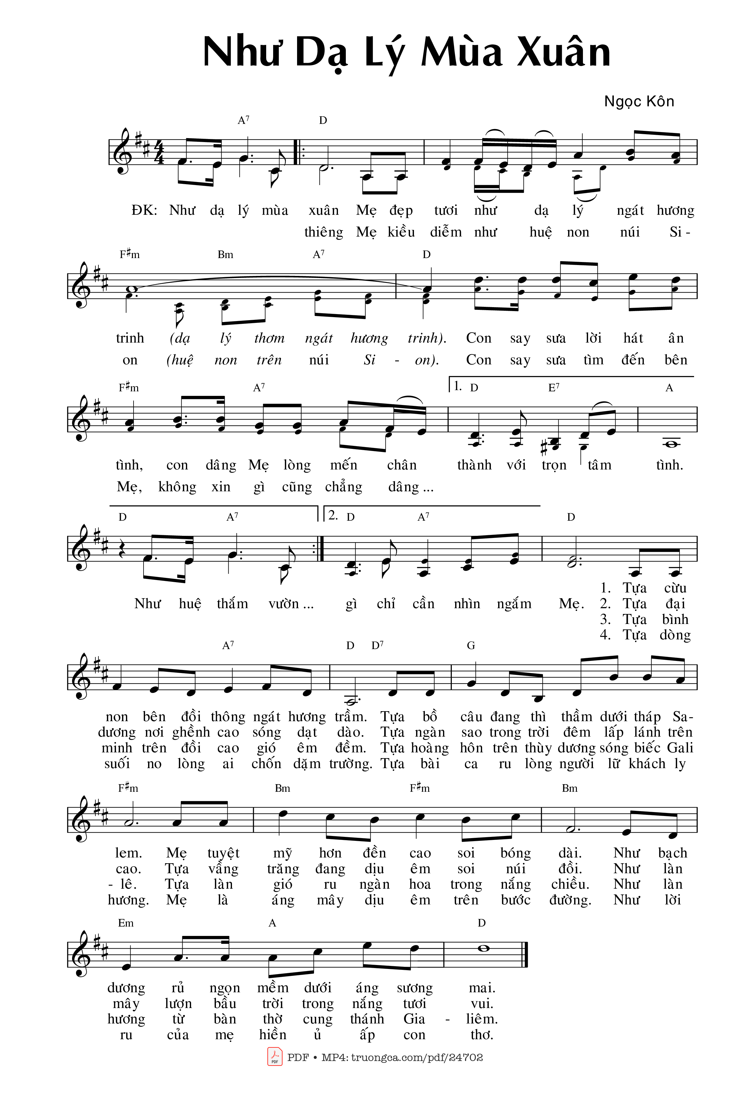 Page 3 of Sheet music PDF Như dạ lý mùa xuân - Ngọc Kôn