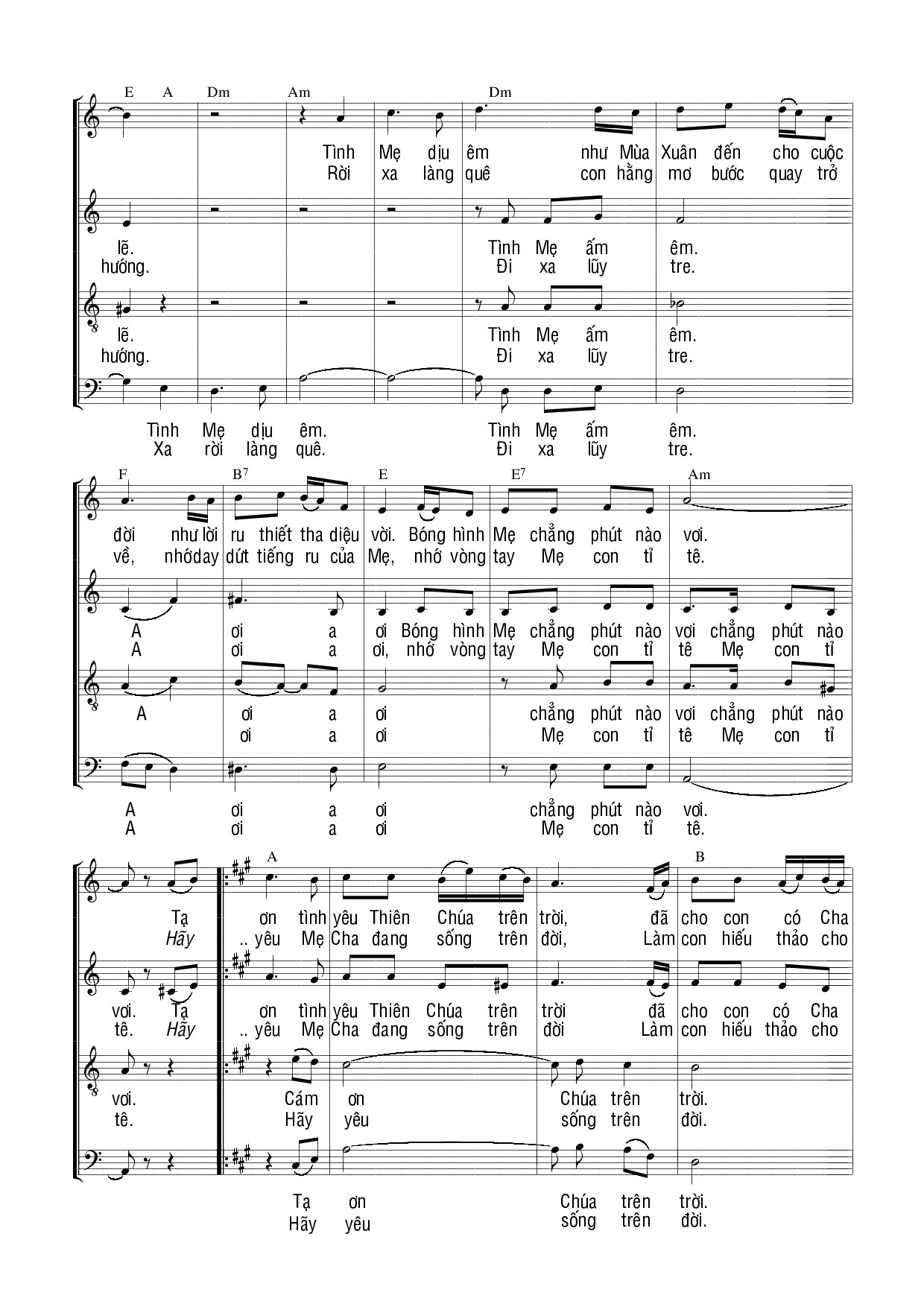 Page 3 of Sheet music PDF Ơn Cha nghĩa Mẹ - Thế Thông