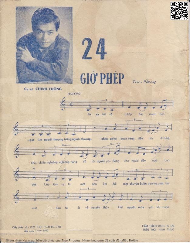 Page 2 of Sheet music PDF Hai mươi bốn giờ phép - Trúc Phương
