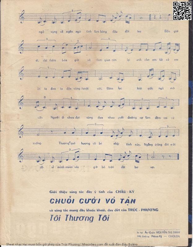 Page 3 of Sheet music PDF Hai mươi bốn giờ phép - Trúc Phương