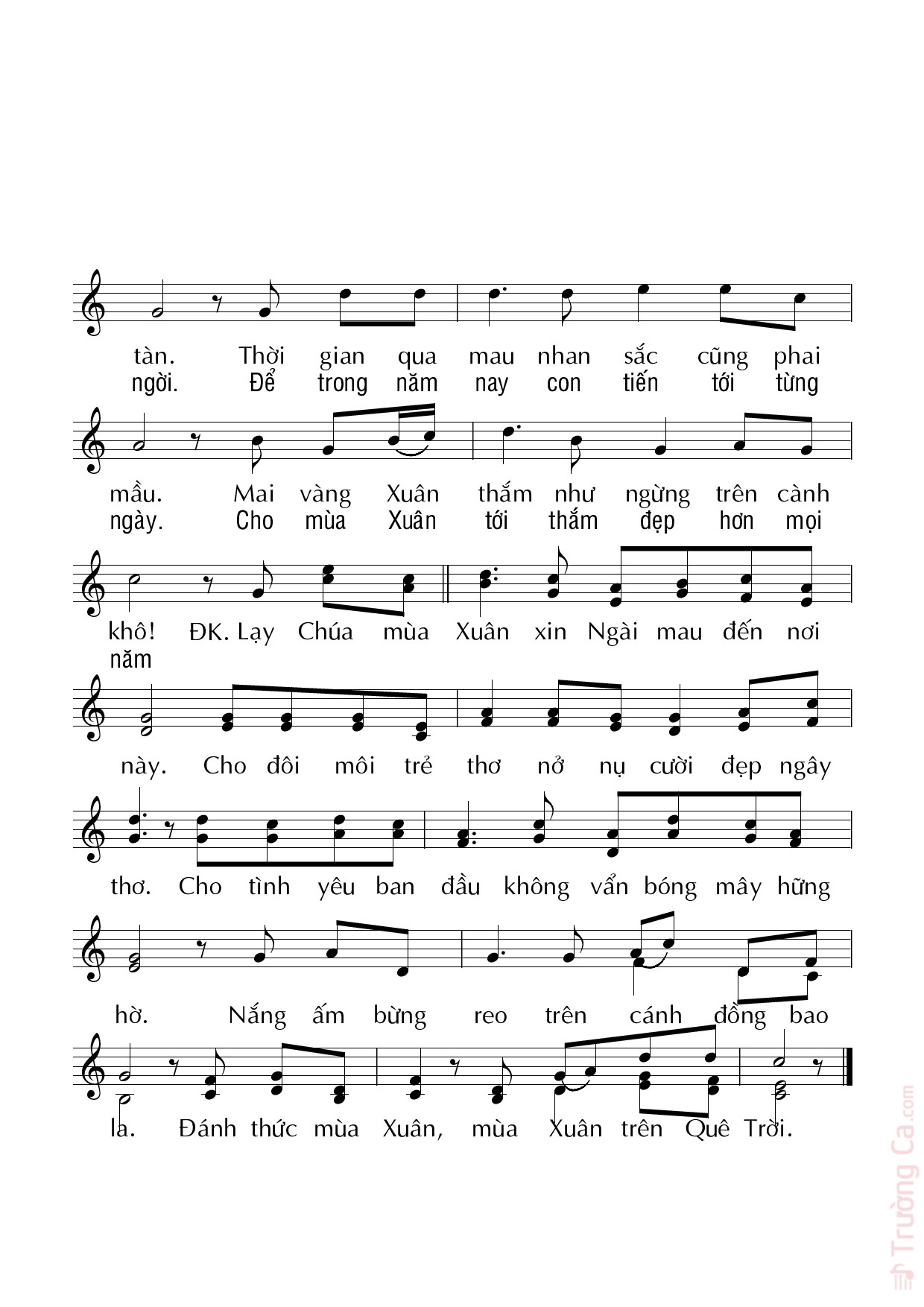 Page 2 of Sheet music PDF Tâm tình mùa xuân - Duy Linh PHN