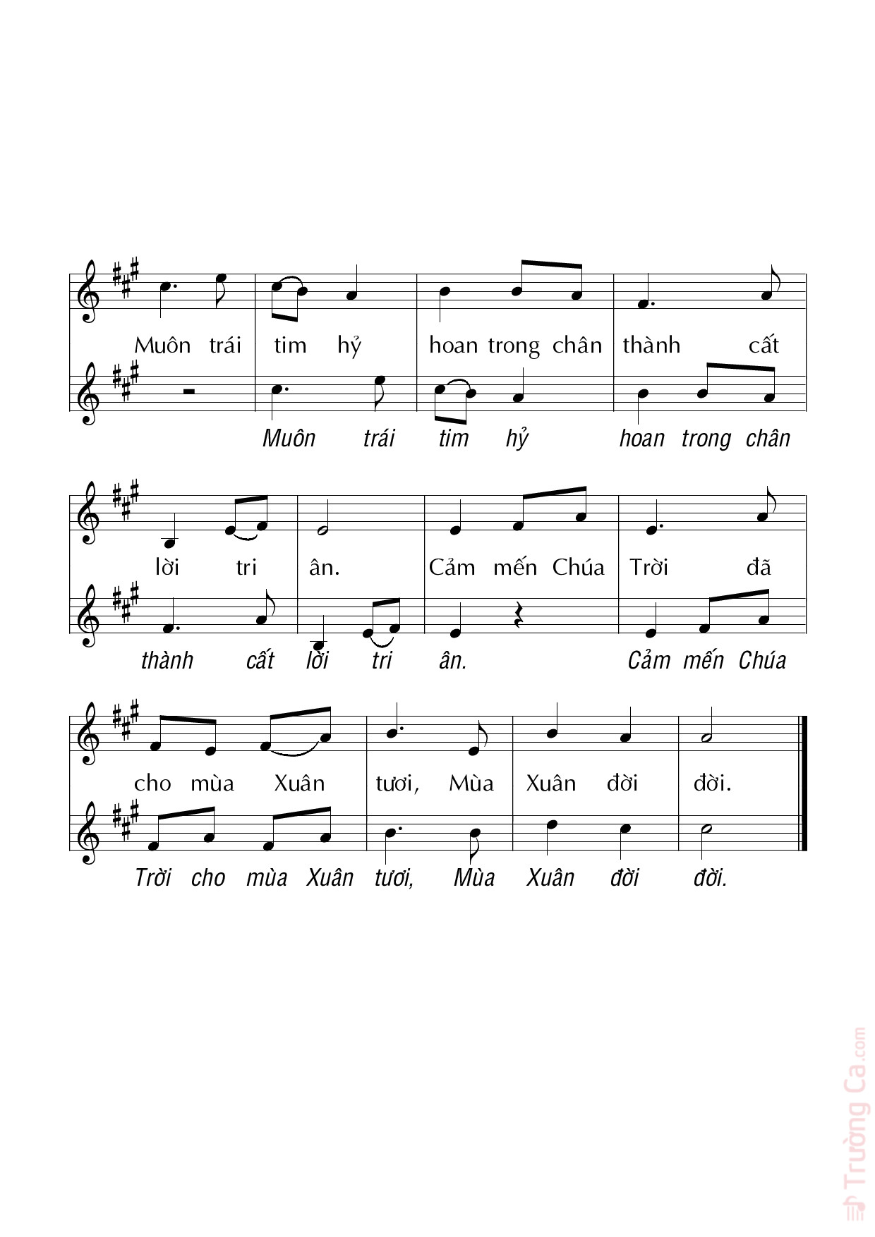 Page 3 of Sheet music PDF Thắp nén hương xuân - Duy Linh PHN