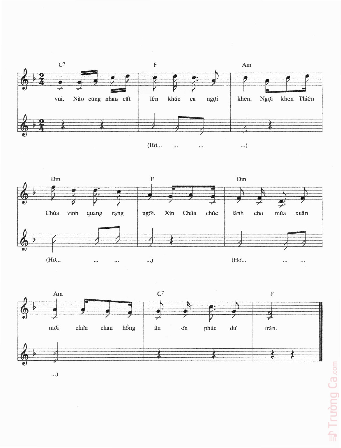 Page 2 of Sheet music PDF Tình Chúa mãi mùa xuân - Lê Tín