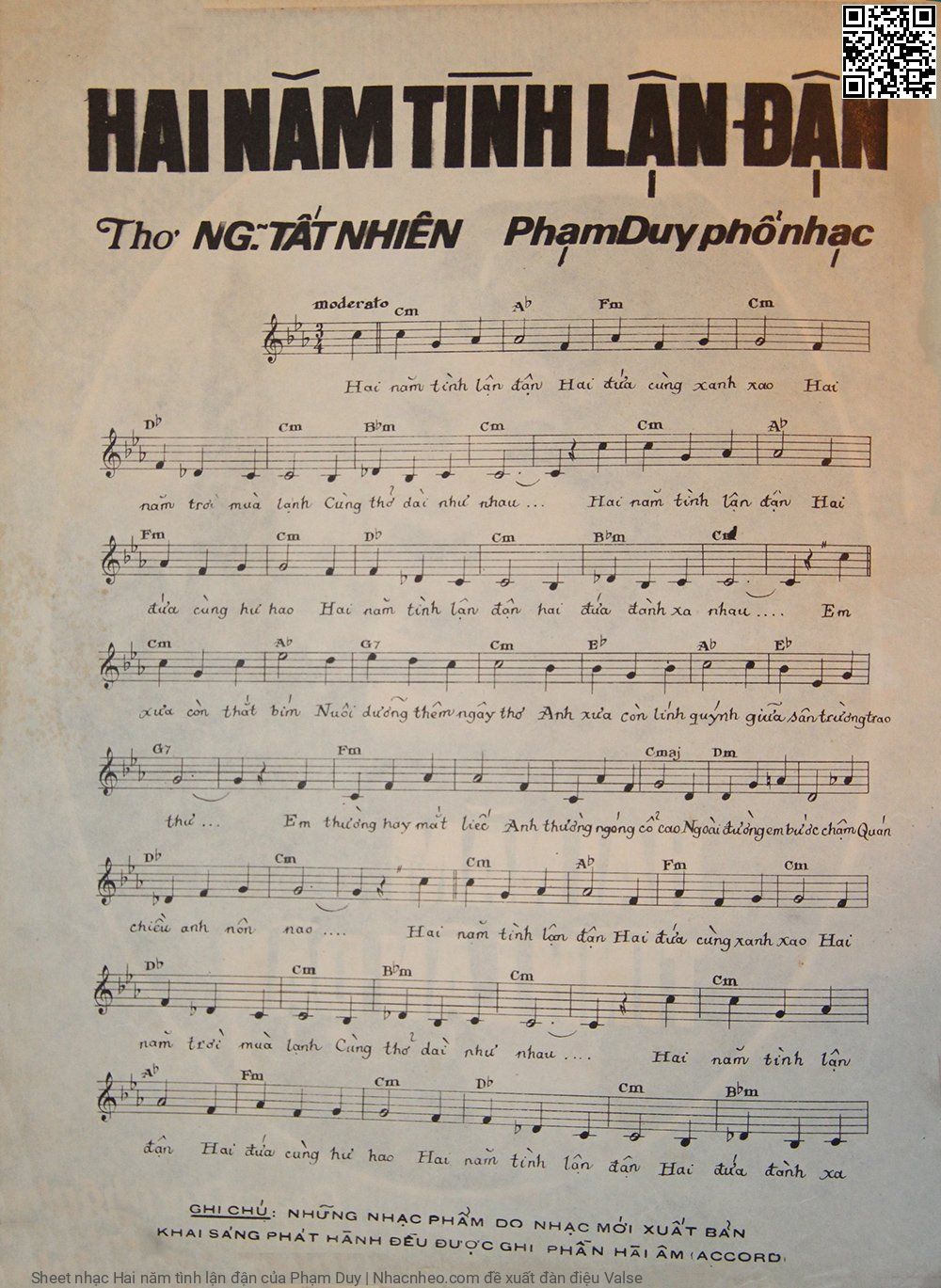 Page 2 of Sheet music PDF Hai năm tình lận đận - Phạm Duy