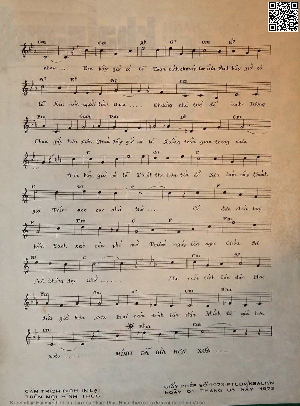 Page 3 of Sheet music PDF Hai năm tình lận đận - Phạm Duy