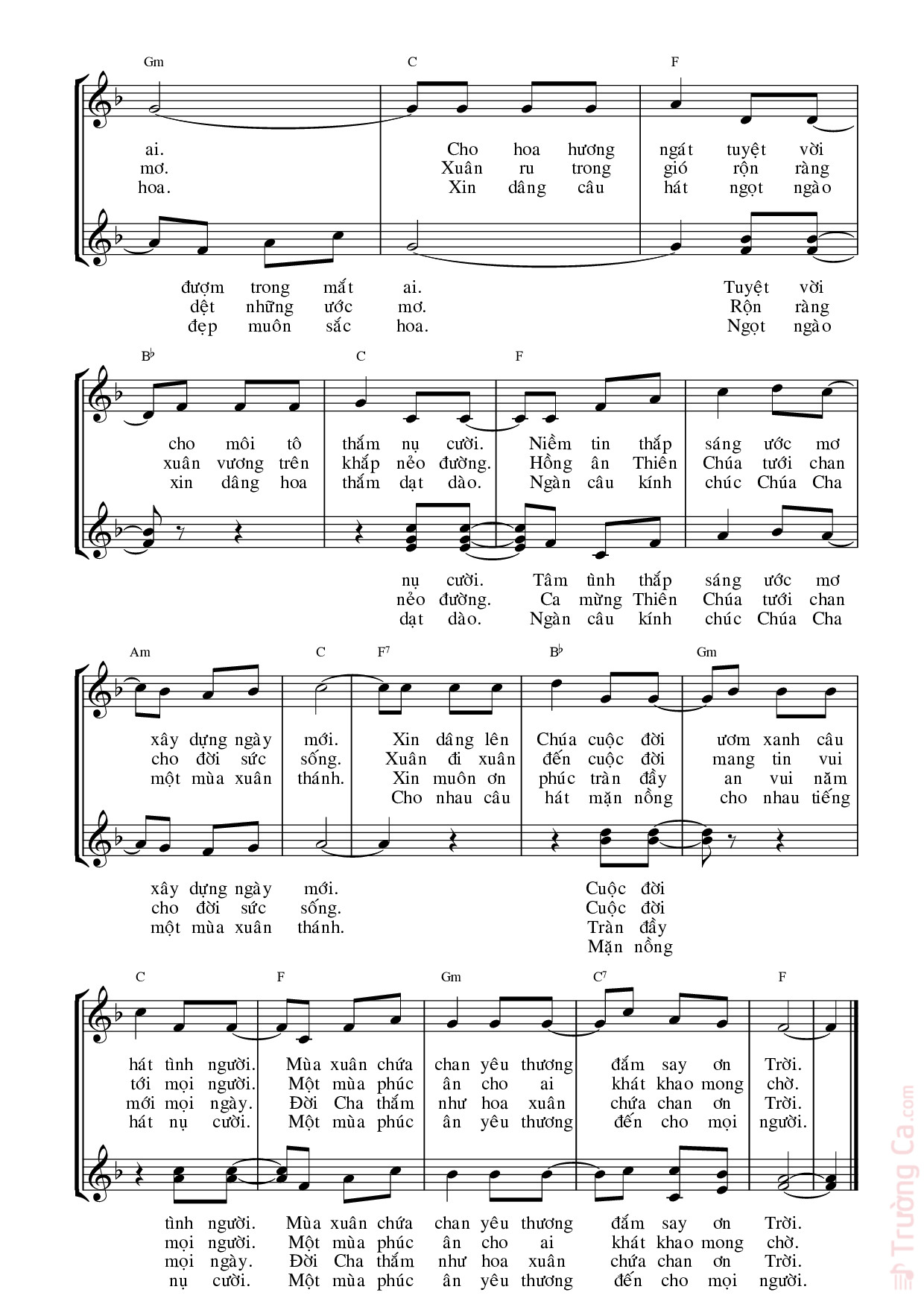 Page 3 of Sheet music PDF Xuân đã về - Ngọc Linh