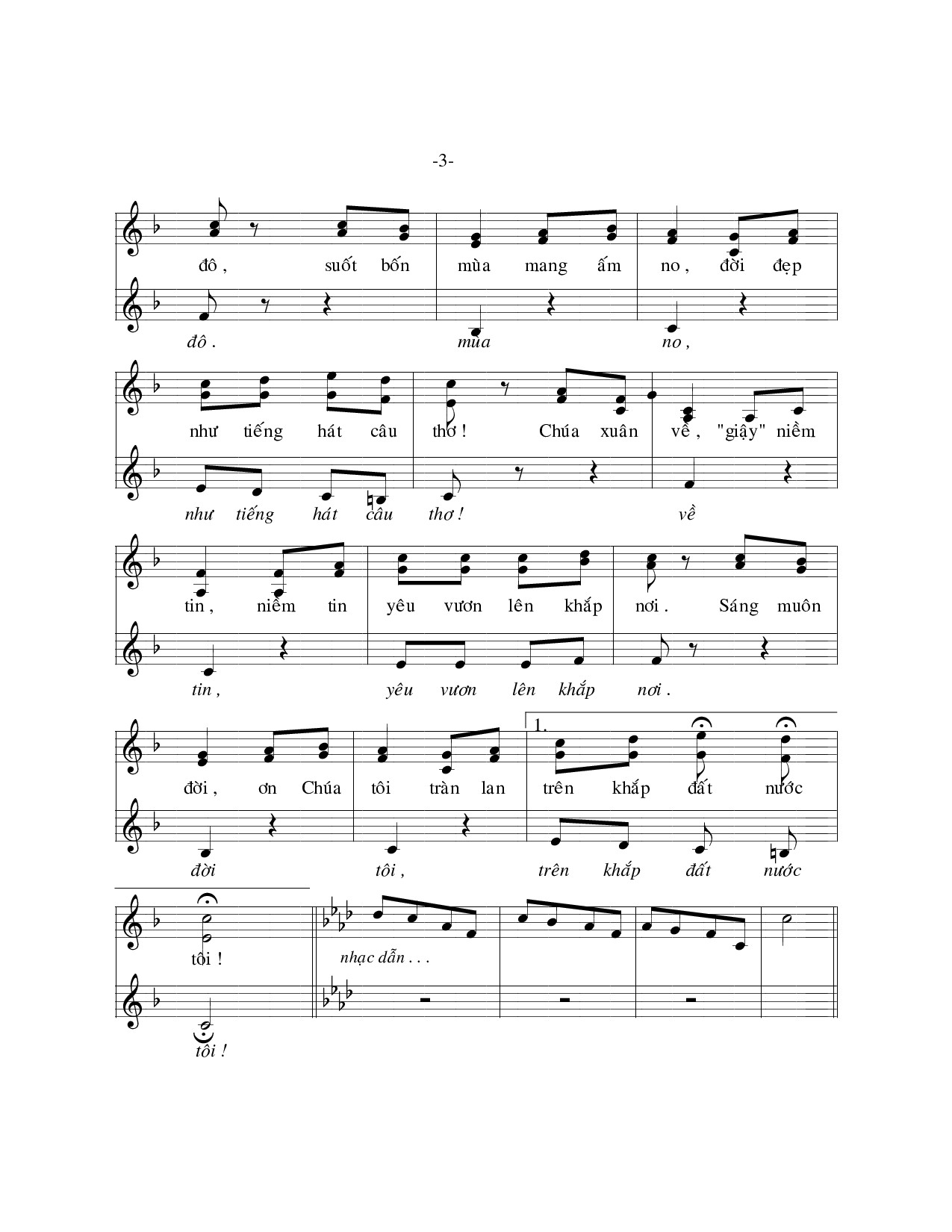 Page 3 of Sheet music PDF Xuân hồng ân - Hải Ánh
