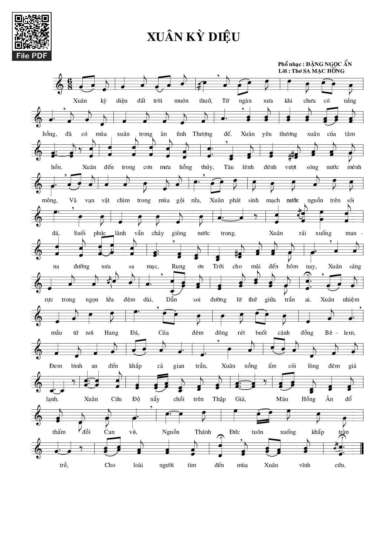 Page 1 of Sheet music PDF Xuân kỳ diệu - Sa Mạc Hồng