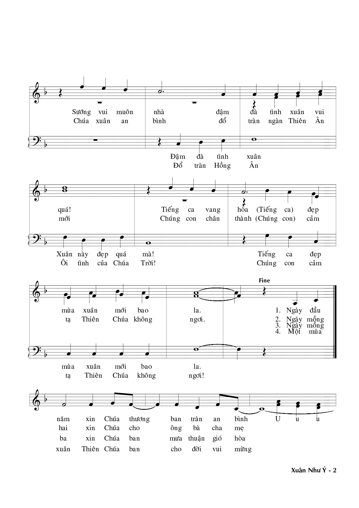 Page 2 of Sheet music PDF Xuân như ý - Trầm Thiên Thu