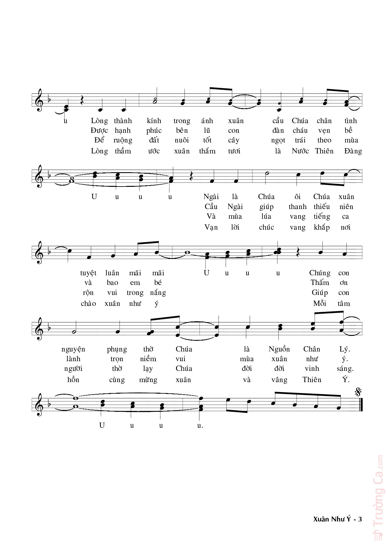 Page 3 of Sheet music PDF Xuân như ý - Trầm Thiên Thu