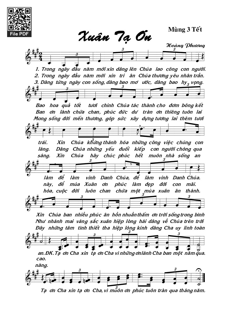 Xuân tạ ơn - Hoàng Phương