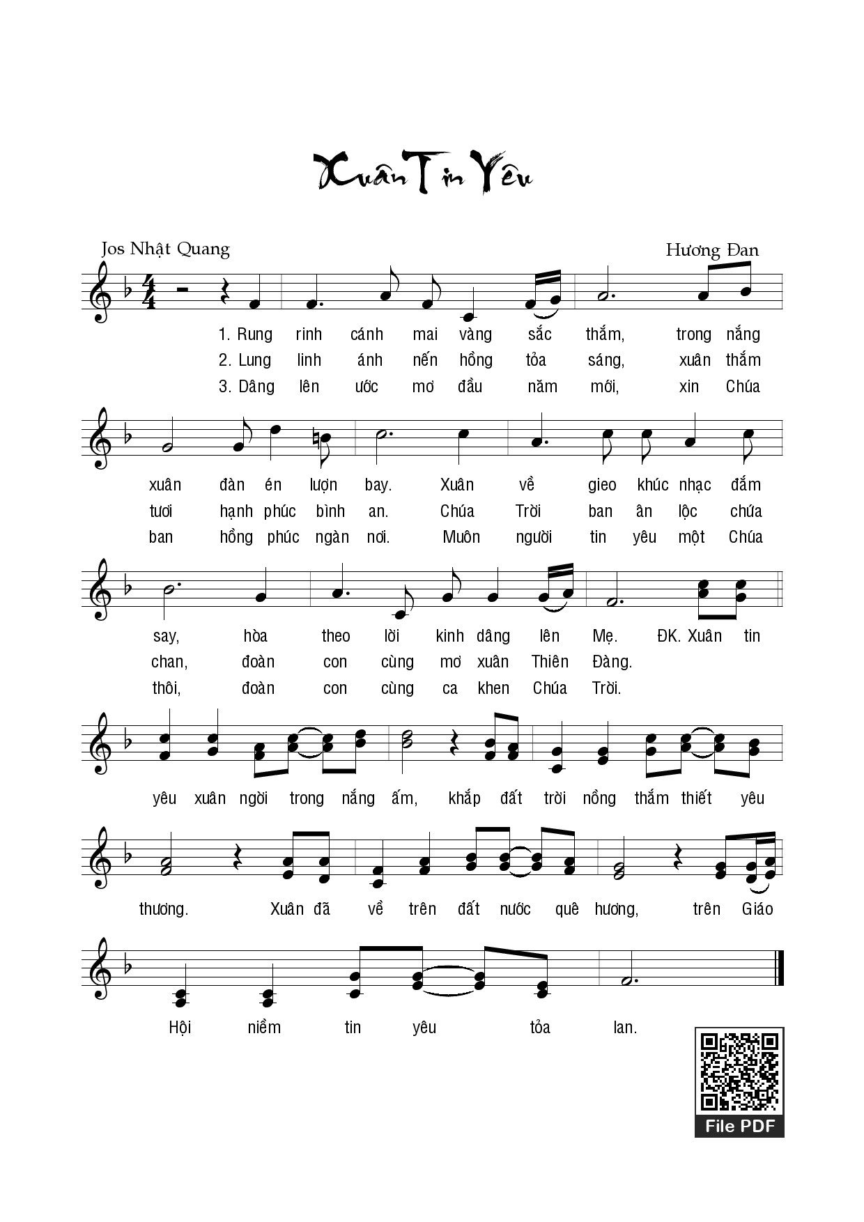 Sheet PDF of Xuân tin yêu - Hương ĐanNha Trang</td></tr><tr><td>