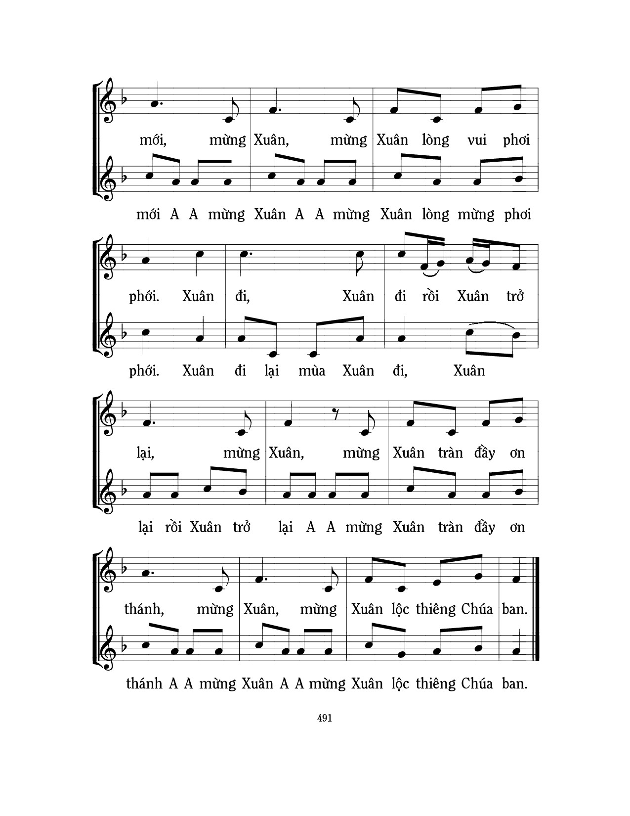 Page 2 of Sheet music PDF Xuân về đây - Mi Trầm