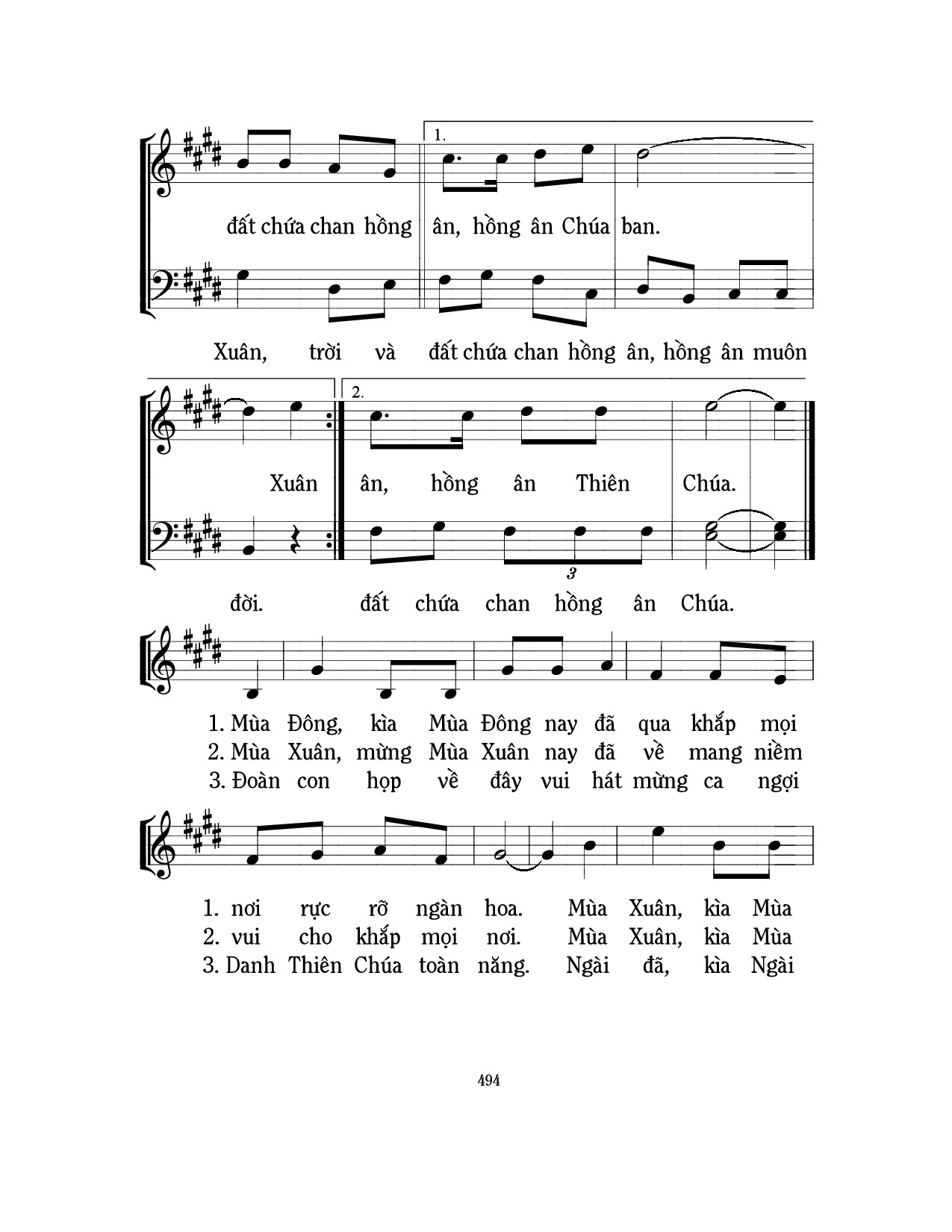 Page 2 of Sheet music PDF Xuân về trong tiếng ca - Mi Trầm