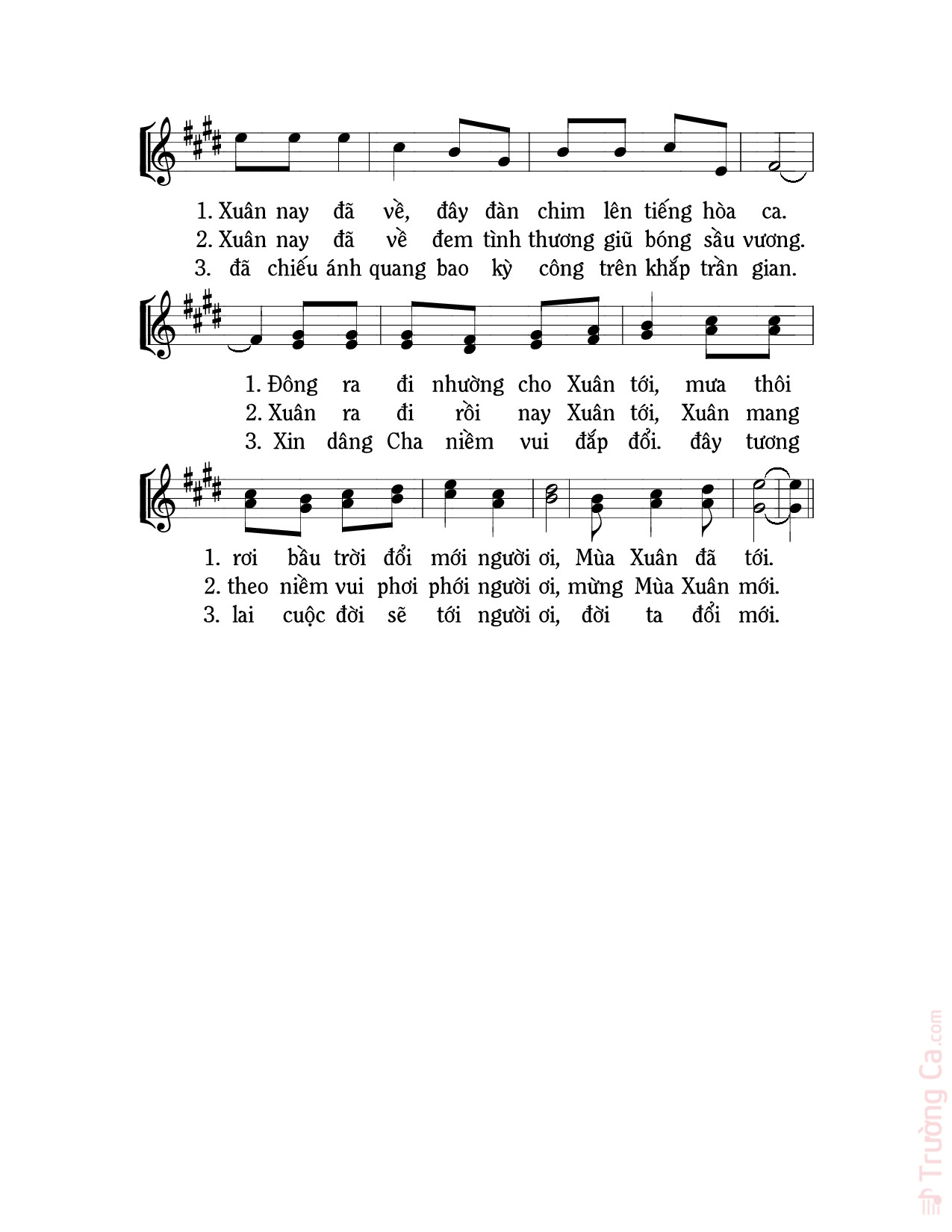 Page 3 of Sheet music PDF Xuân về trong tiếng ca - Mi Trầm
