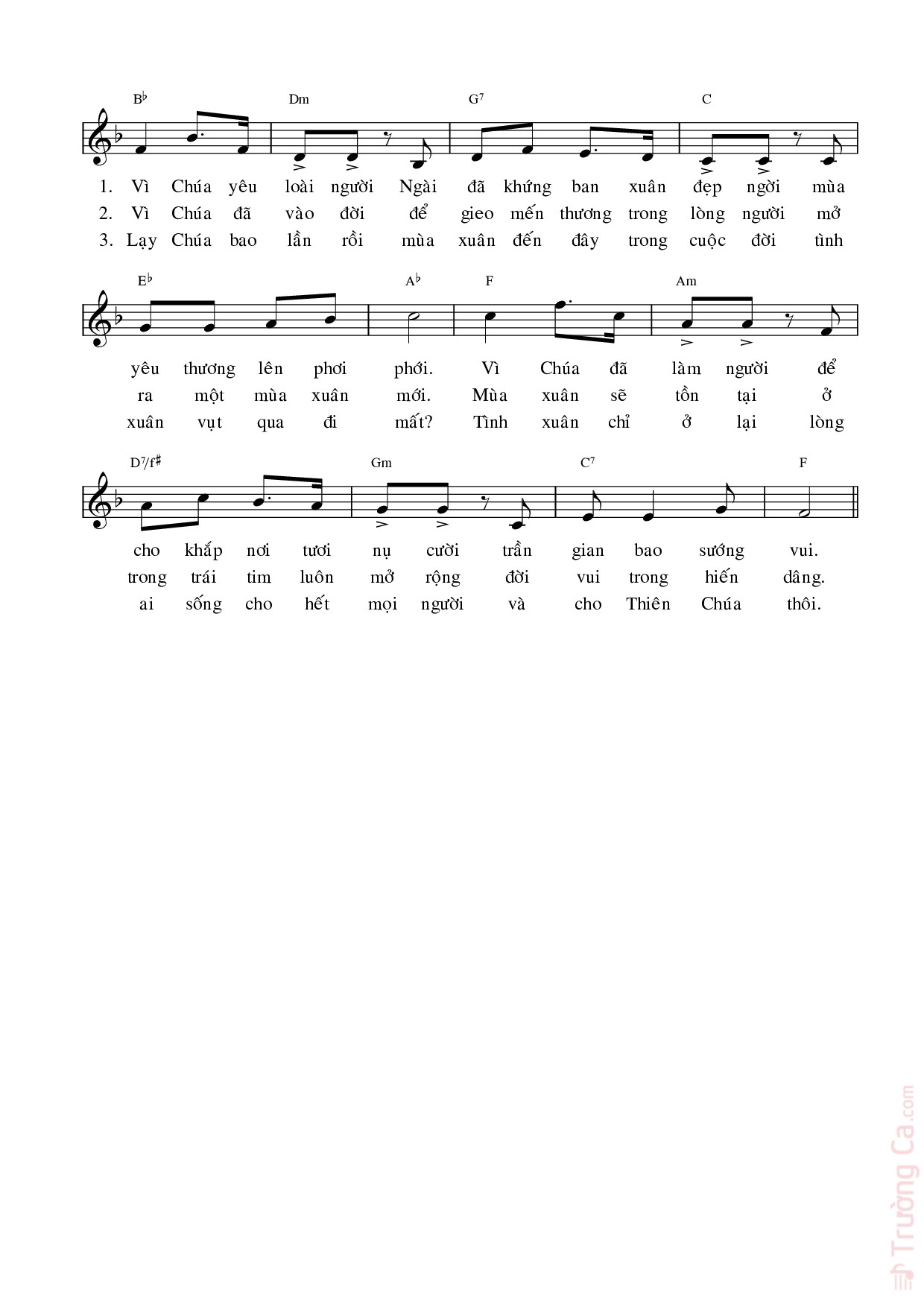 Page 2 of Sheet music PDF Xuân yêu thương - Nguyễn Duy