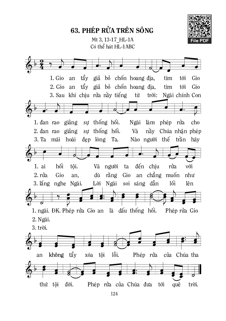 Page 1 of Sheet music PDF Phép Rửa Trên Sông - Mi Trầm