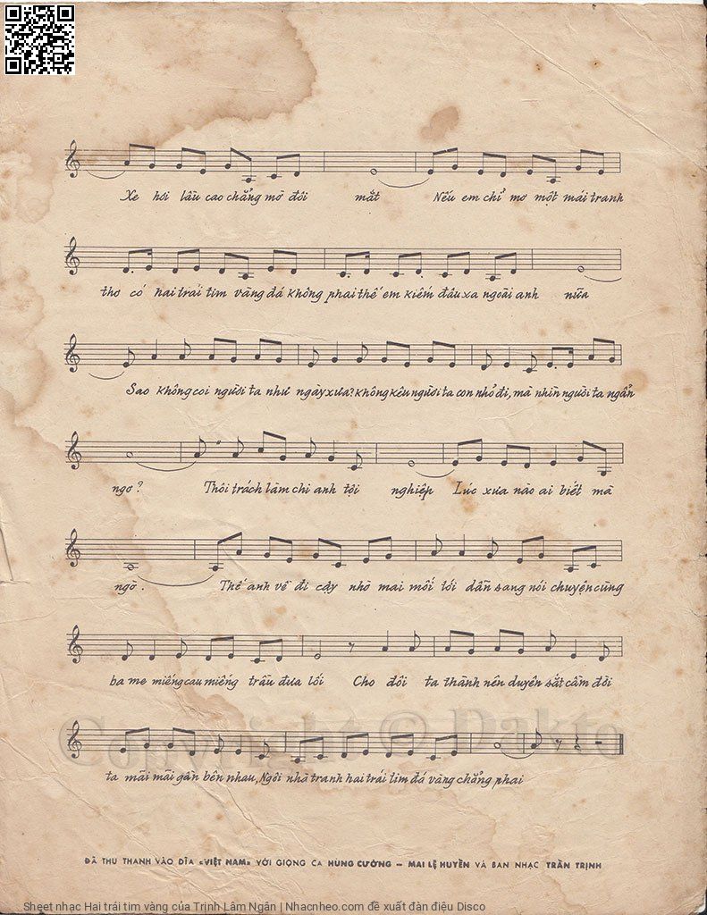 Page 3 of Sheet music PDF Hai trái tim vàng - Trịnh Lâm Ngân