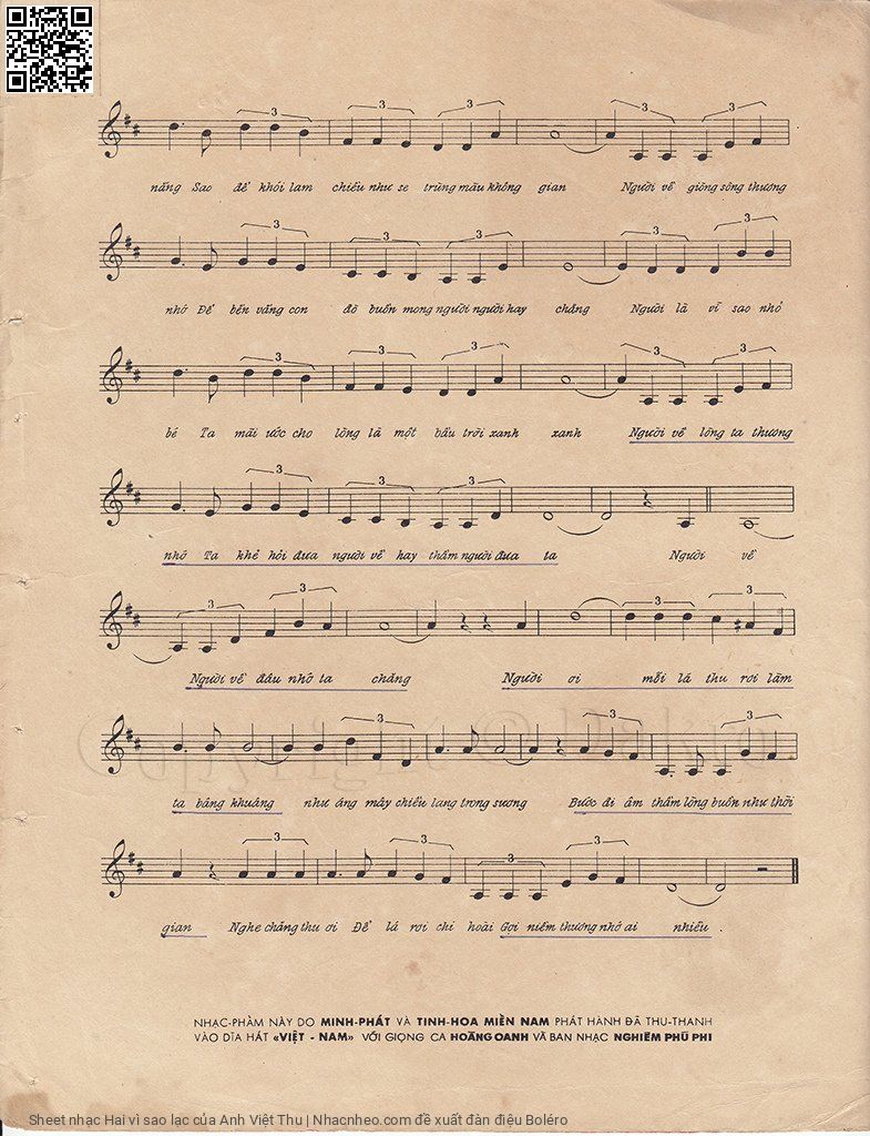 Page 3 of Sheet music PDF Hai vì sao lạc - Anh Việt Thu