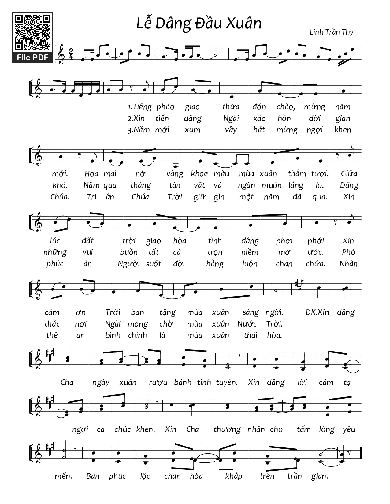 Sheet PDF of Lễ Dâng Đầu Xuân