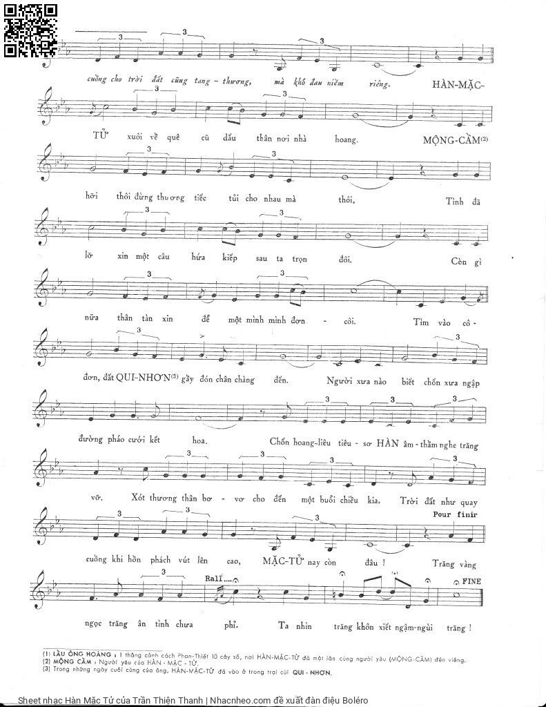 Page 3 of Sheet music PDF Hàn Mặc Tử - Trần Thiện Thanh