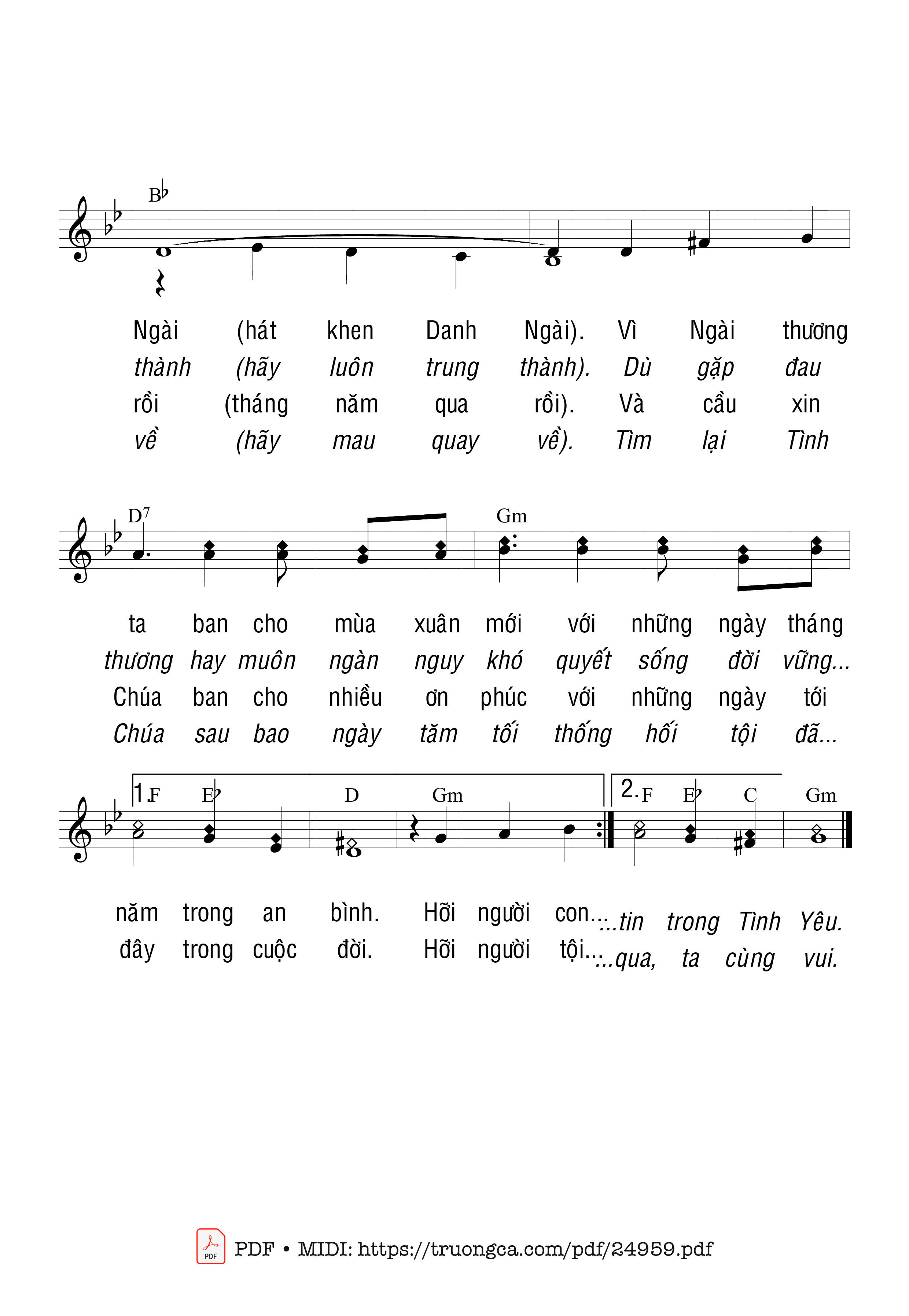 Page 2 of Sheet music PDF Ngày Xuân Mới - Thái Nguyên