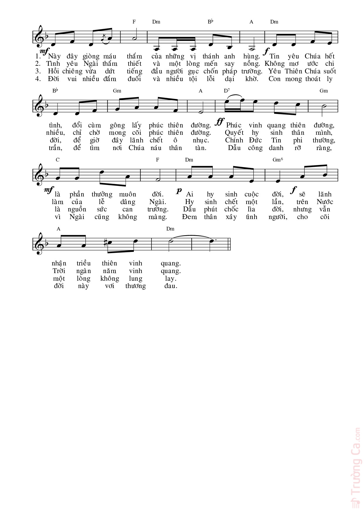 Page 2 of Sheet music PDF Triều Thiên Vinh Quang - Hồng Trần Phạm Đình Đài