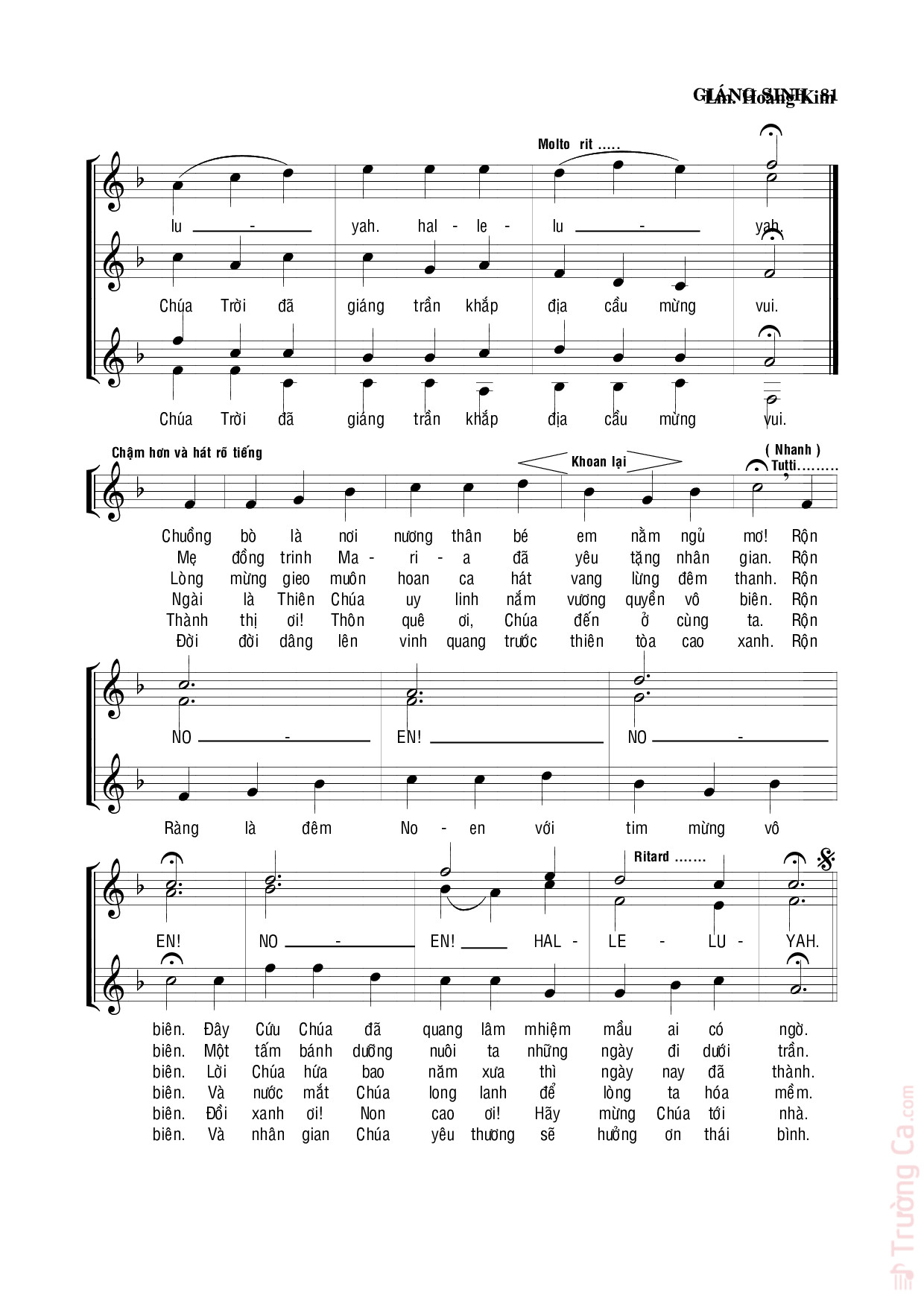 Page 2 of Sheet music PDF Đây Tin Mừng - Lm. Hoàng Kim