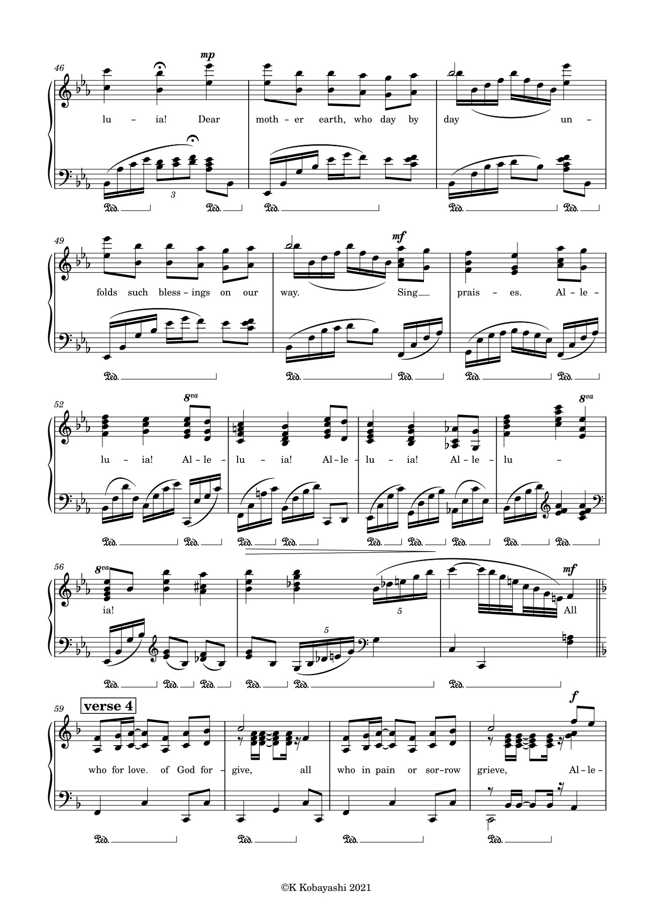 All creatures of our God and King Lift up your voice and with us sing, Trang 3