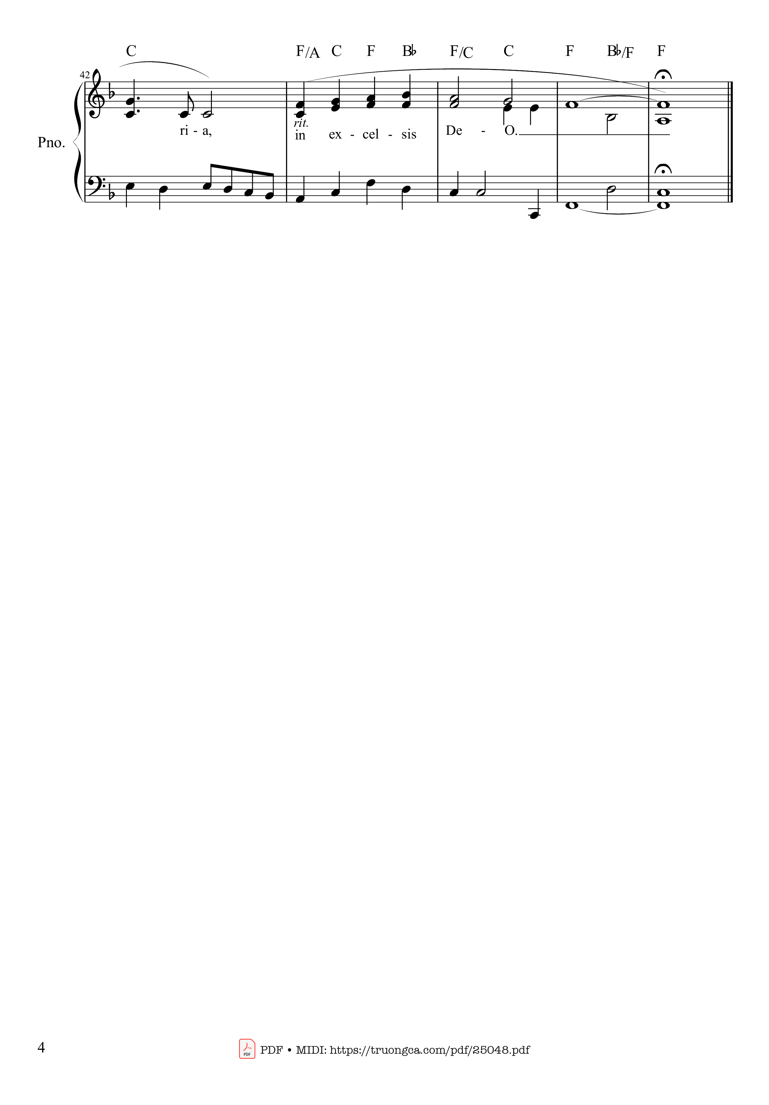 Page 4 of Sheet music PDF Angels We Have Heard On High Sheet Piano - Traditional