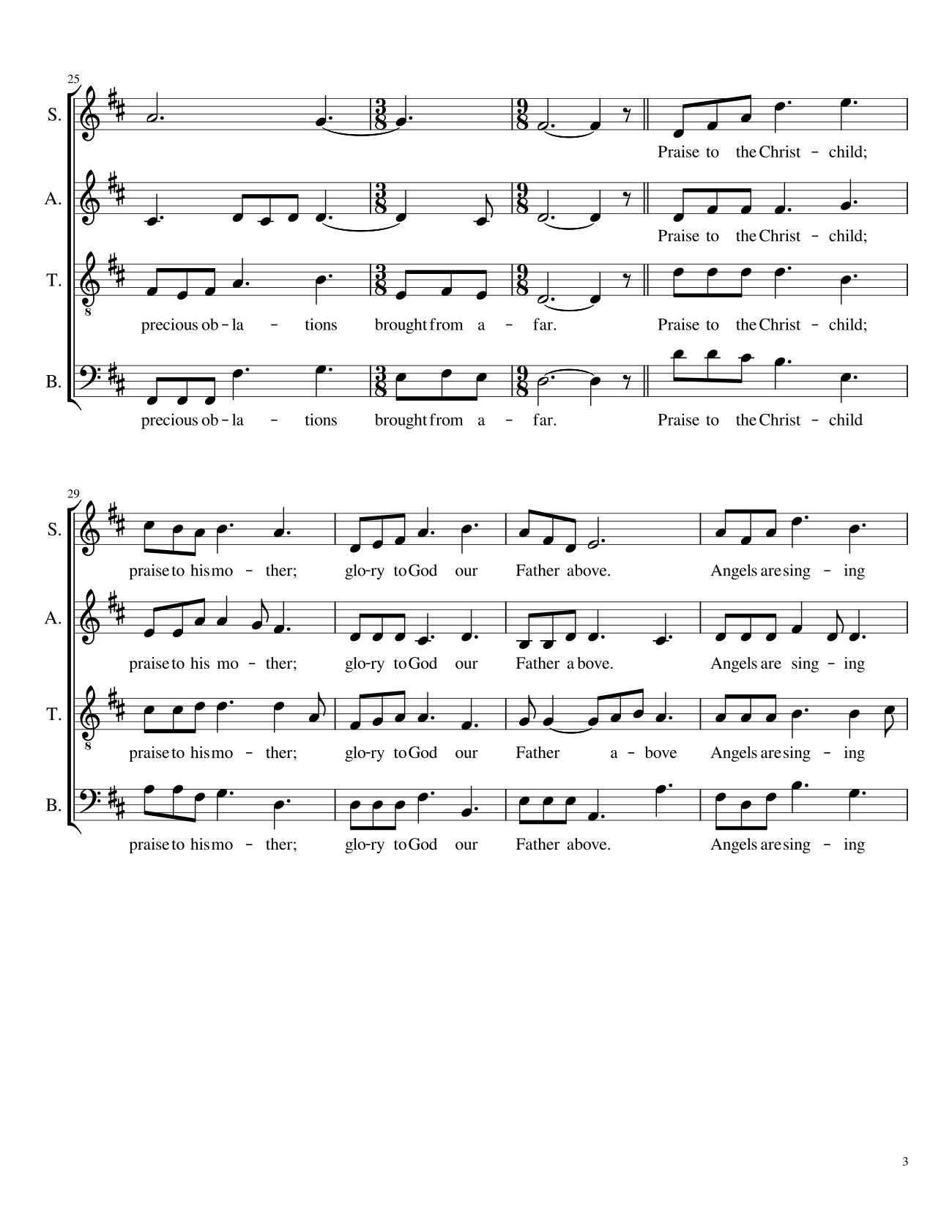 Page 3 of Sheet music PDF Child in a Manger (SATB) - Abqsinger