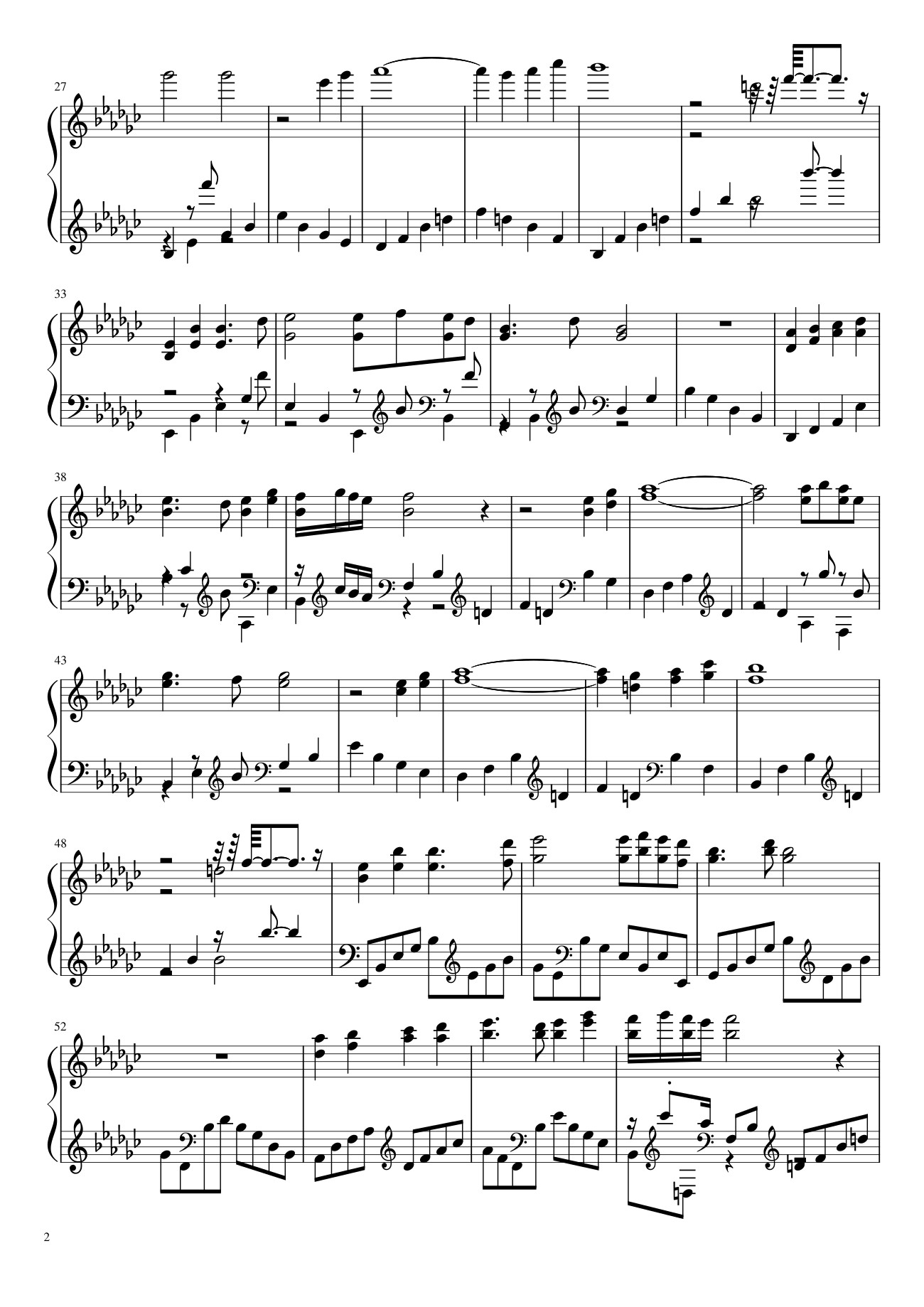 Page 2 of Sheet music PDF Piano Tay trái chỉ trăng Sheet Piano - Maihao