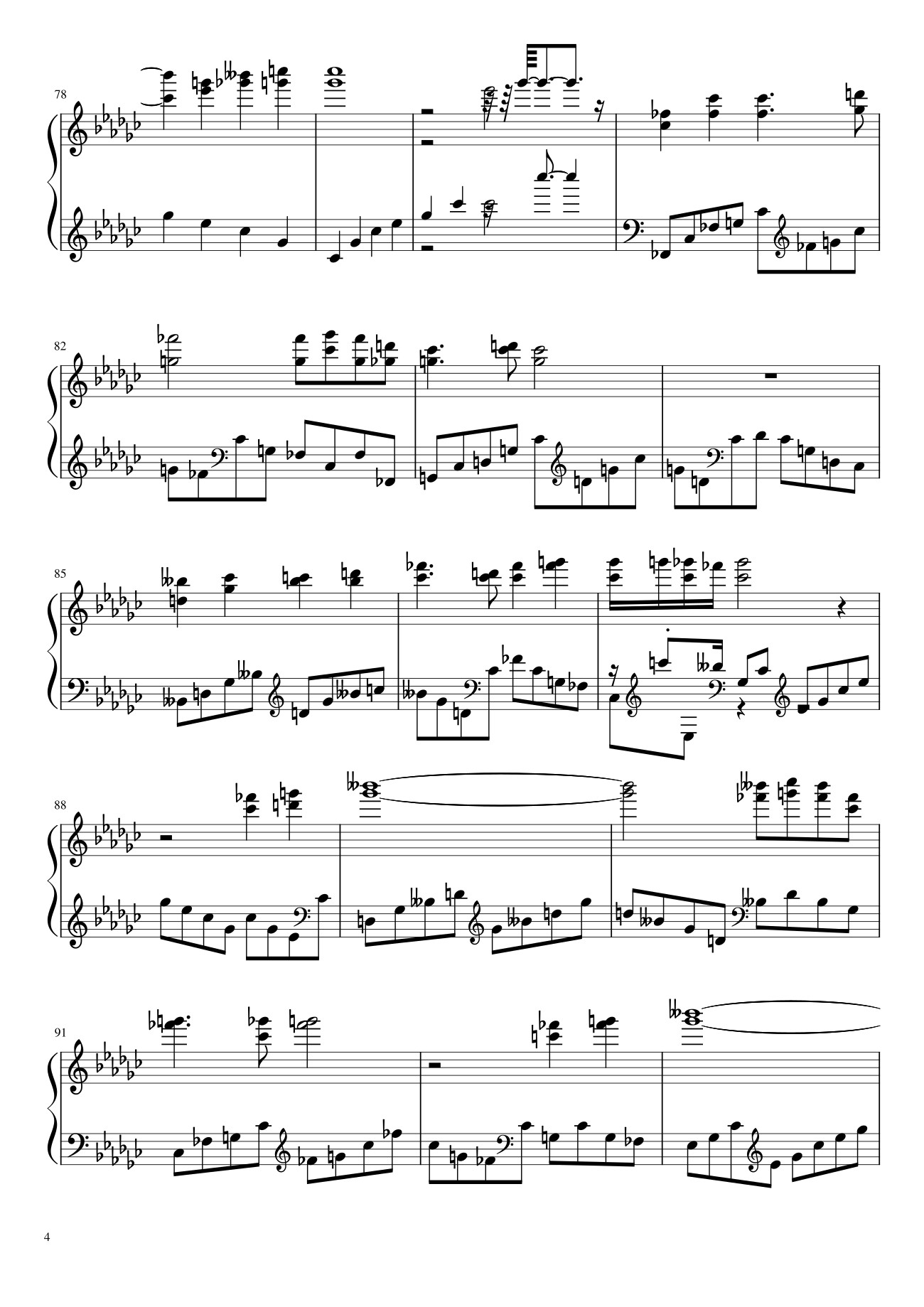 Page 4 of Sheet music PDF Piano Tay trái chỉ trăng Sheet Piano - Maihao