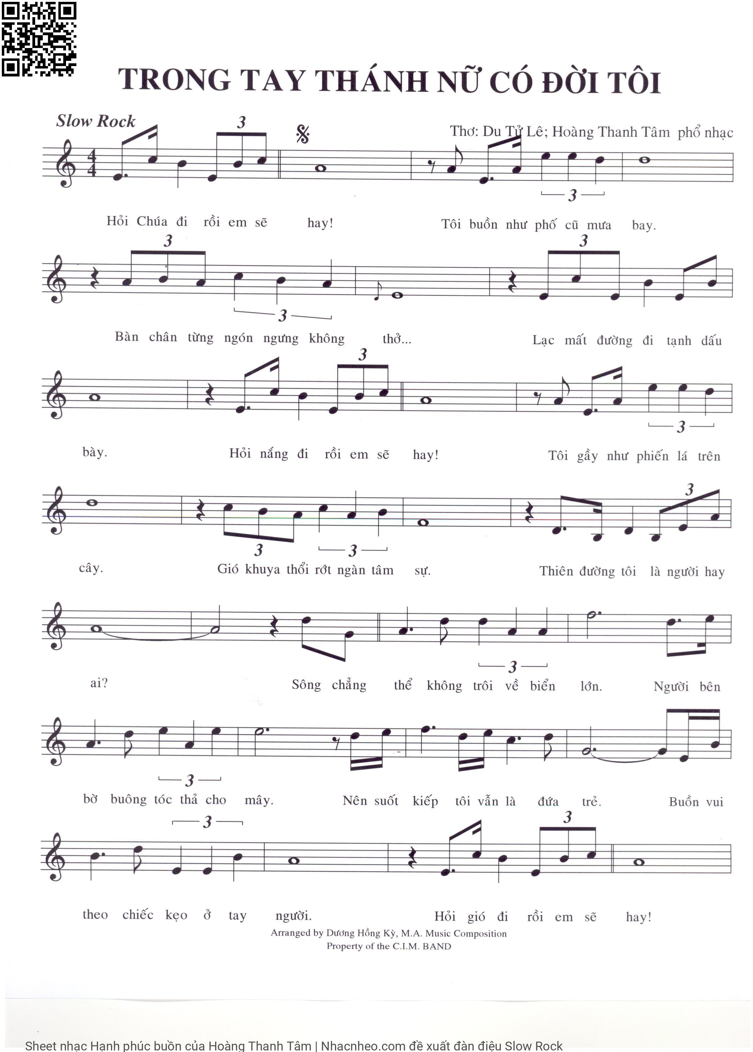 Page 1 of Sheet music PDF Hạnh phúc buồn - Hoàng Thanh Tâm