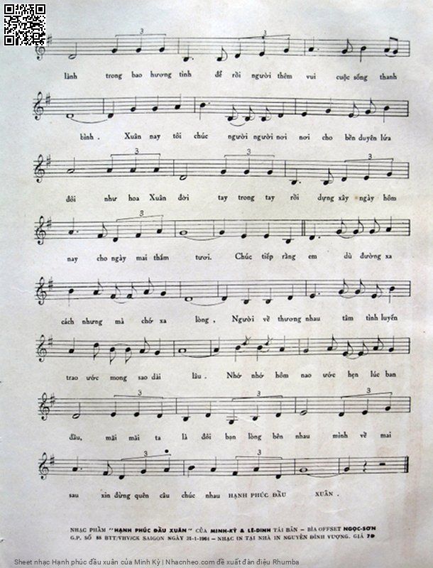 Page 3 of Sheet music PDF Hạnh phúc đầu xuân - Minh Kỳ