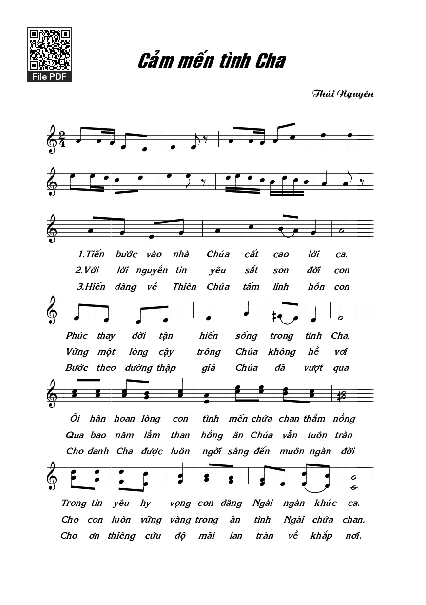 Sheet PDF of Cảm Mến Tình Cha