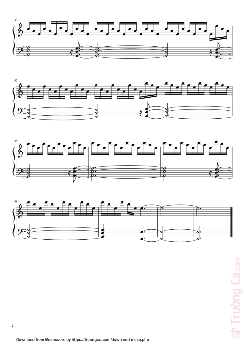 Page 2 of Sheet music PDF First Step from Interstellar Sheet Piano - Jebusisimo