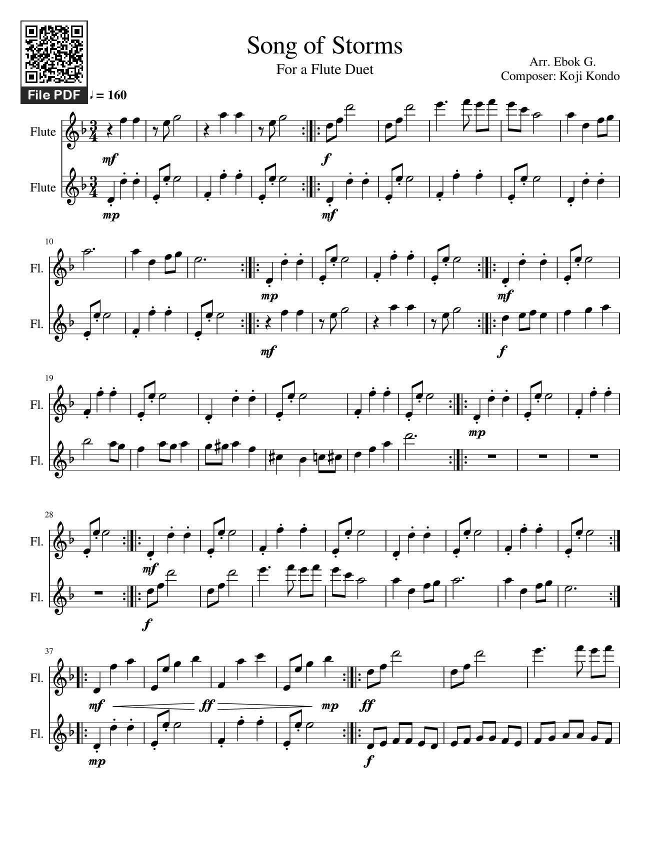 Sheet PDF of Song of Storms - Ebok Gamer