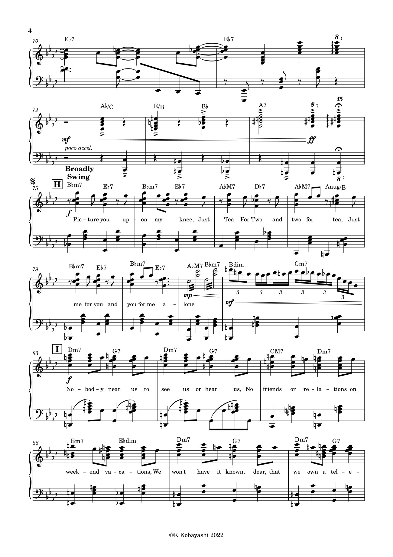 Page 4 of Sheet music PDF Tea For Two Sheet Piano - K Kobayashi