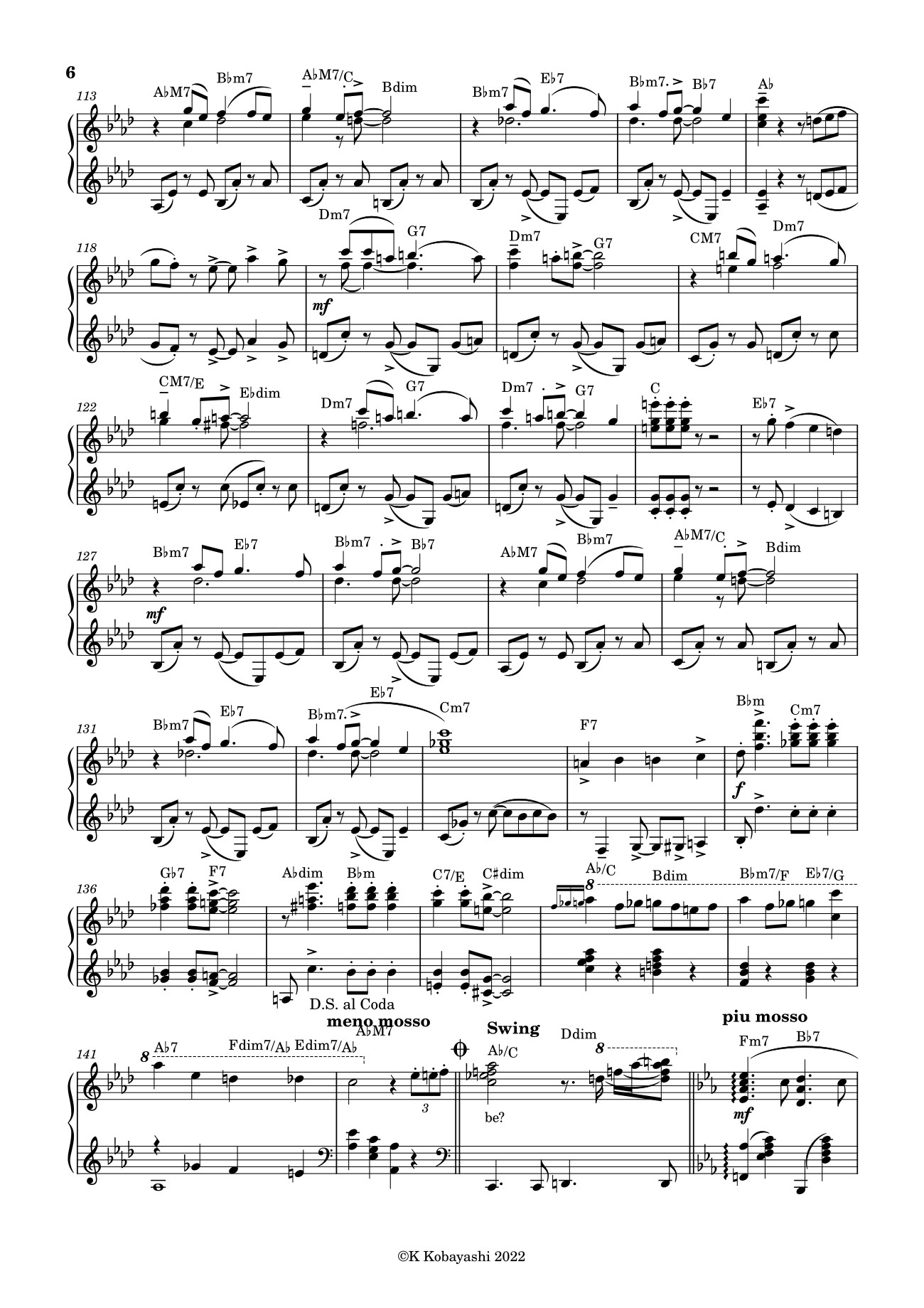 Page 6 of Sheet music PDF Tea For Two Sheet Piano - K Kobayashi