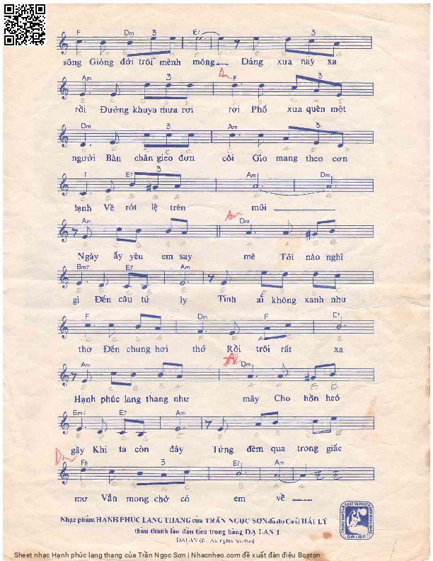 Page 3 of Sheet music PDF Hạnh phúc lang thang - Trần Ngọc Sơn